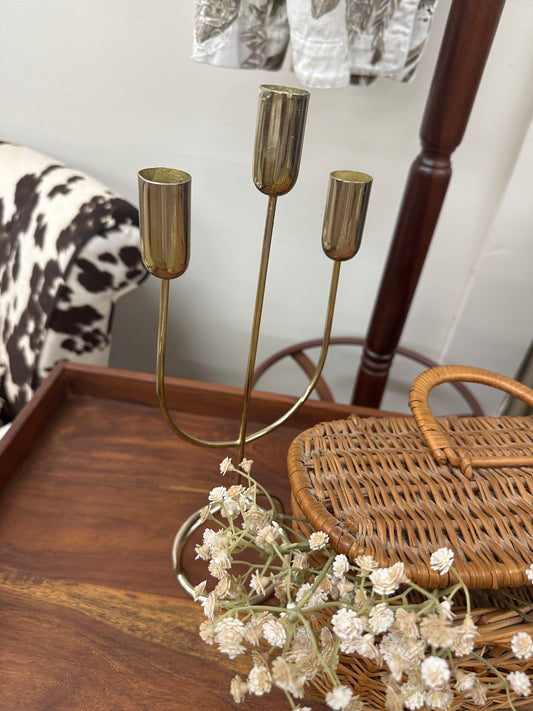 Vtg brass candlestick holder