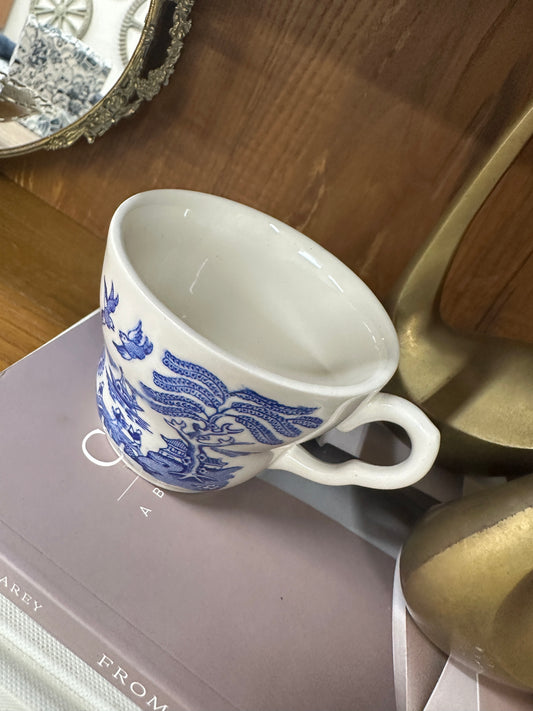 Blue white teacup