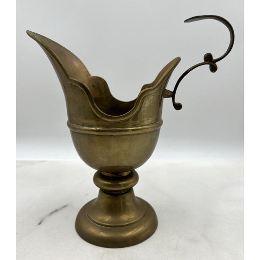 VTG Brass Chalice Cup Old Drinking Vessel 10" Pitcher Jug