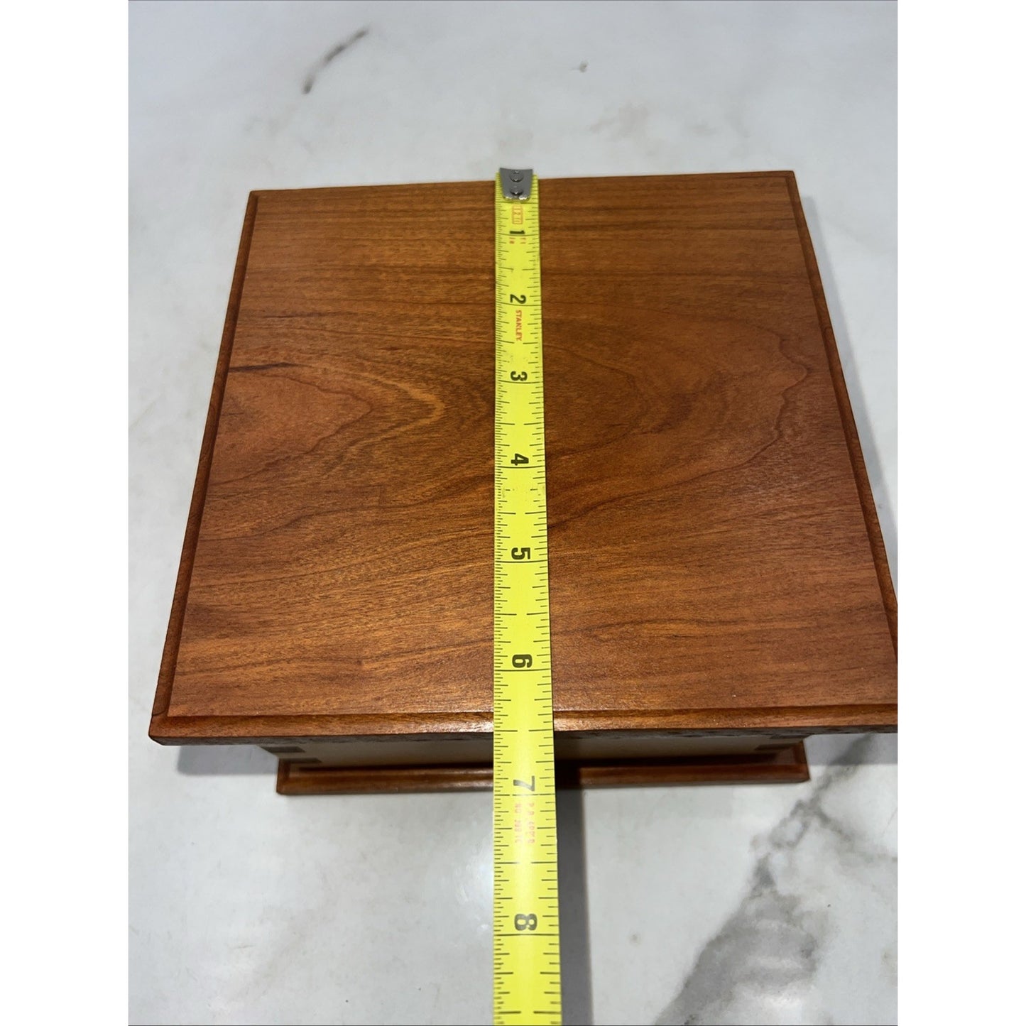 VTG Wood Box With Lid Dovetail Handmade Light Dark Salt Box