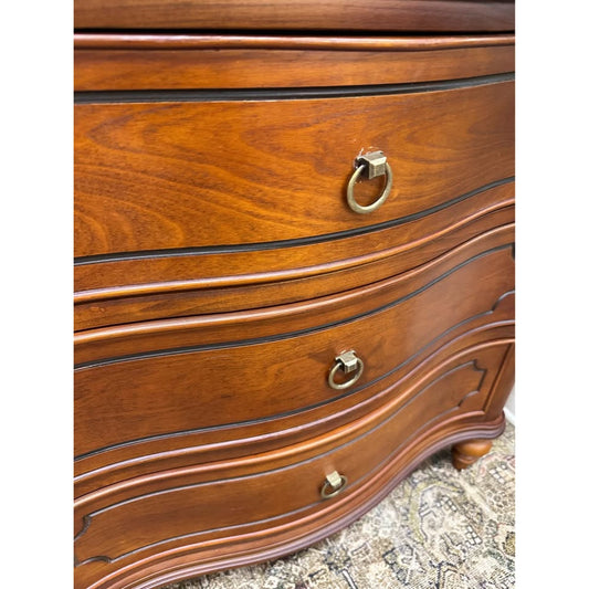 Alois 3 Drawer Nightstand End Table Wood Brown Finish Built In Outlet