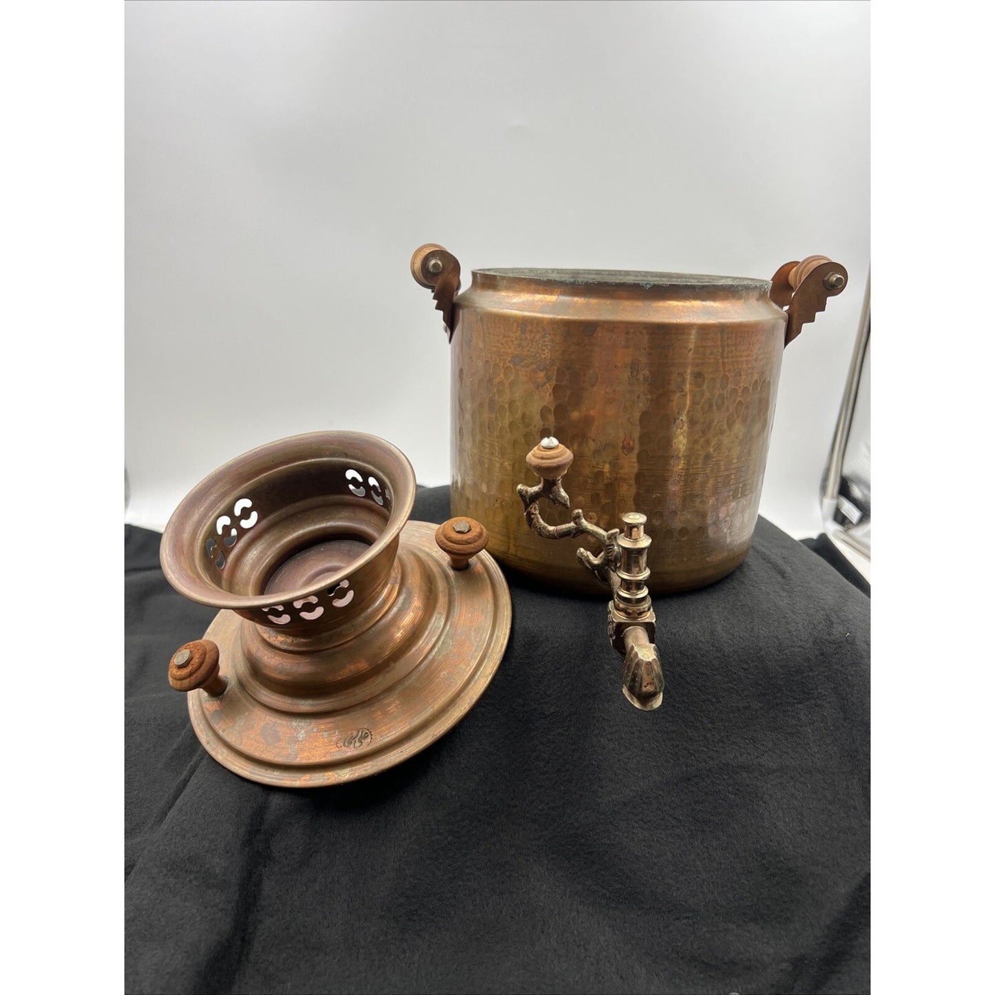 Antique Copper Hot Water Urn Tank Brass Lever Tap Samovar Vintage Samovar