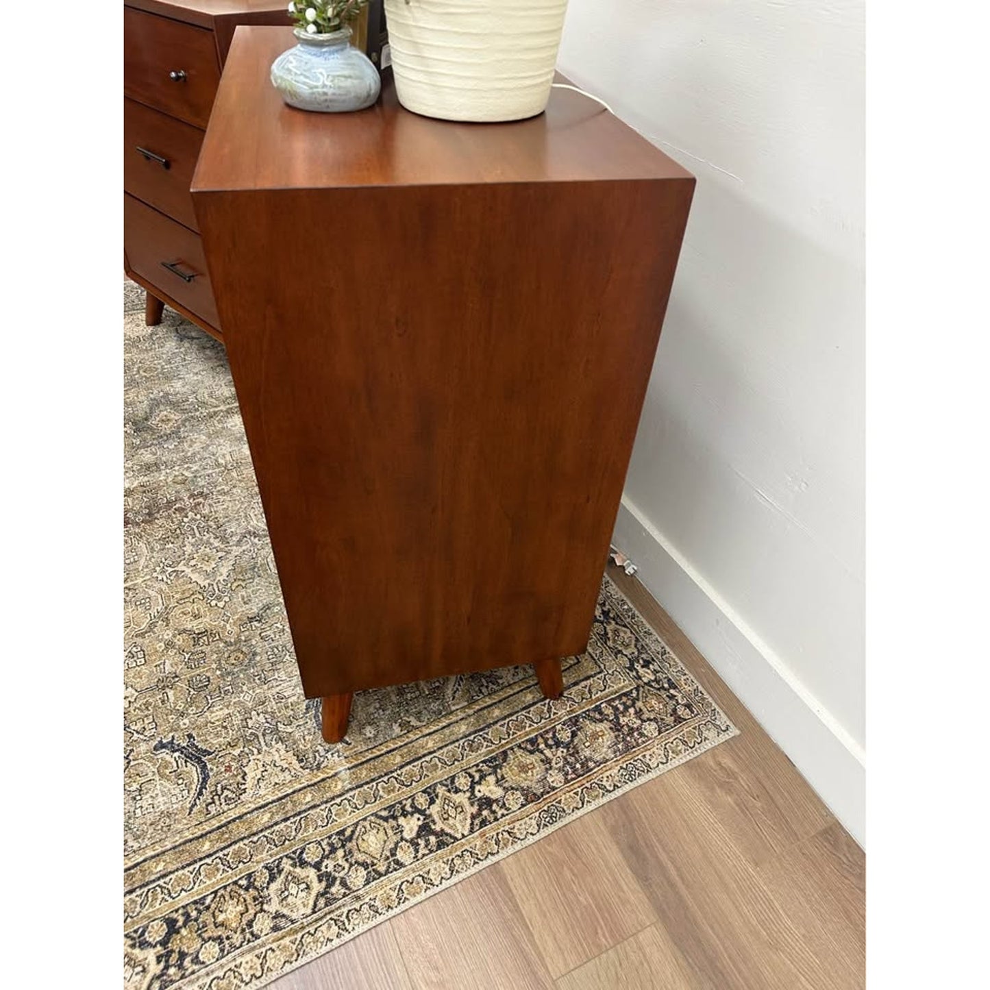 Williams 3 Drawer Chest Nightstands Oversized Chestnut Brown Wood By AllModern MCM Style