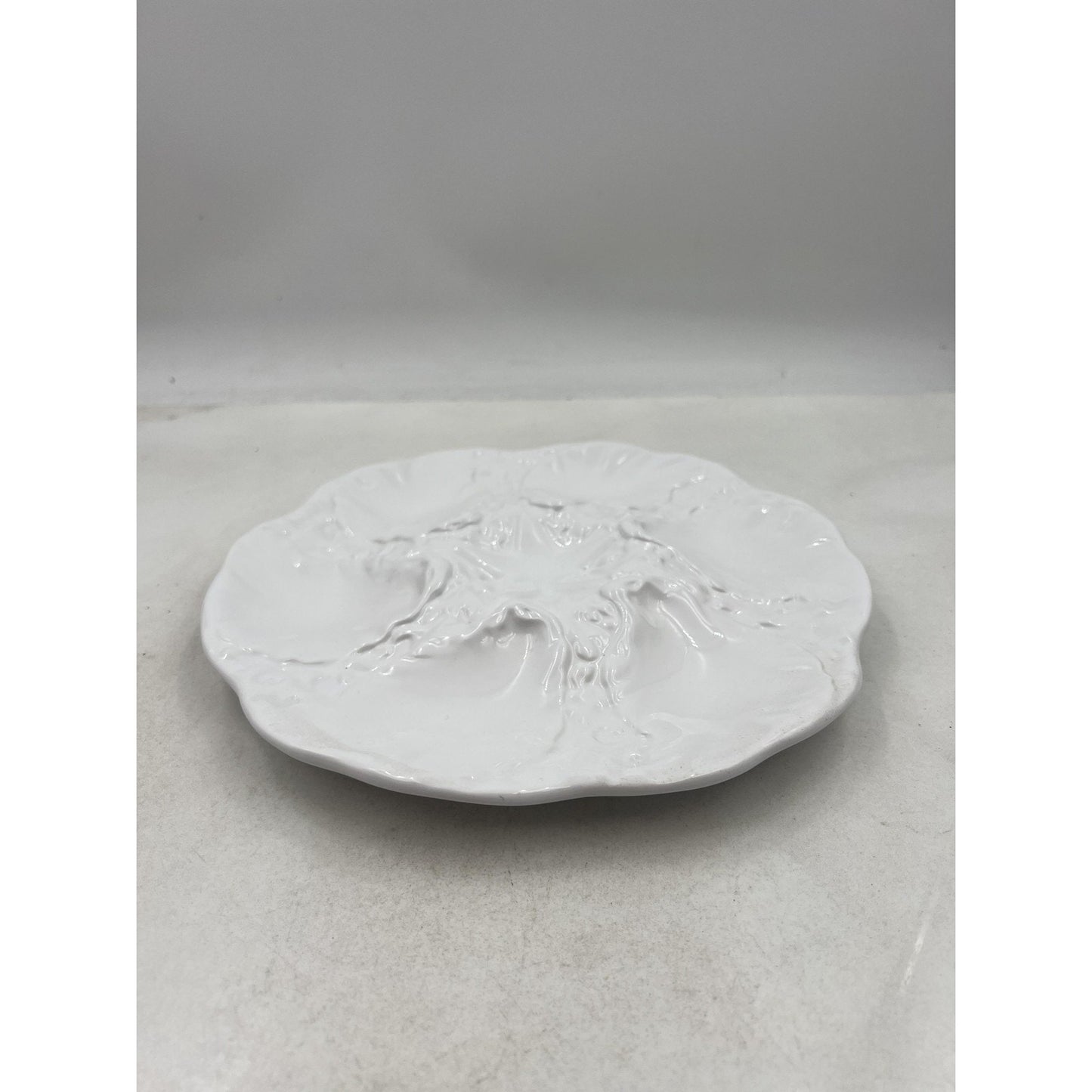 Neto & Gomes Oyster Plate White Ceramic Starfish Center 6-Well Server Portugal