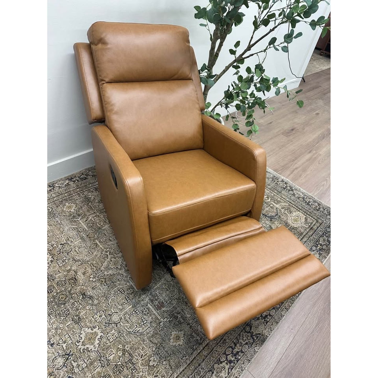 Jaime Genuine Leather Power Recliner Camel Brown New