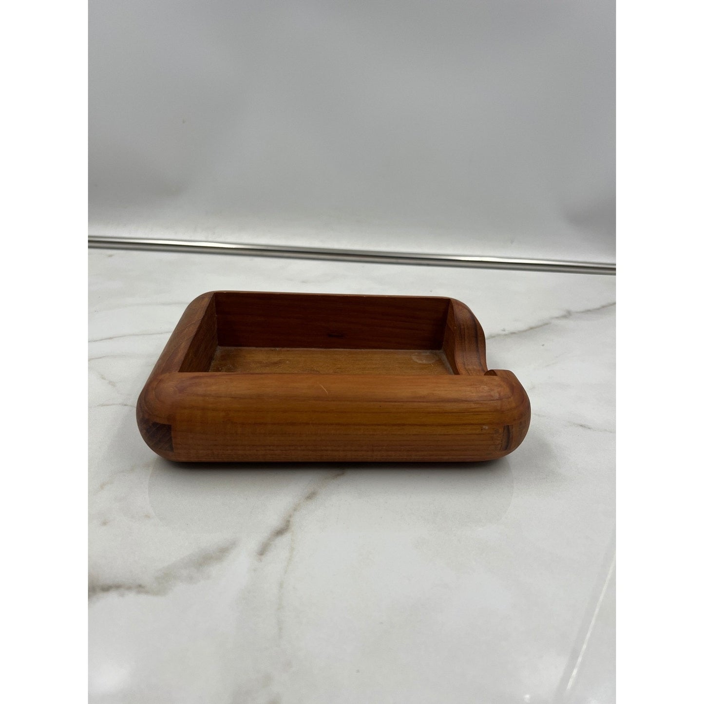 Kalmar Designs Tray Teak Wood Desk Memo Holder Vintage MCM Made in Thailand