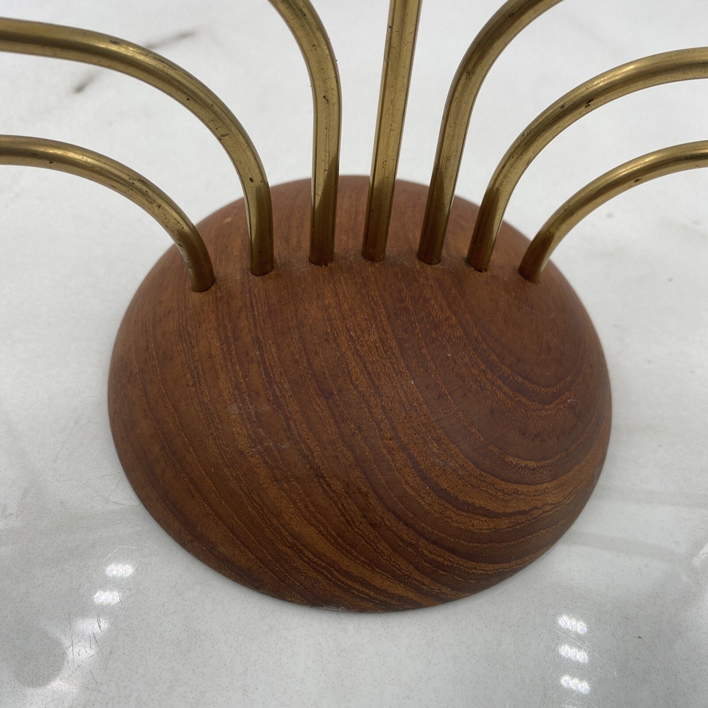 VTG Teak Candelabra Candle Holder Brass Mid Century Modern by Gunnar Ander?