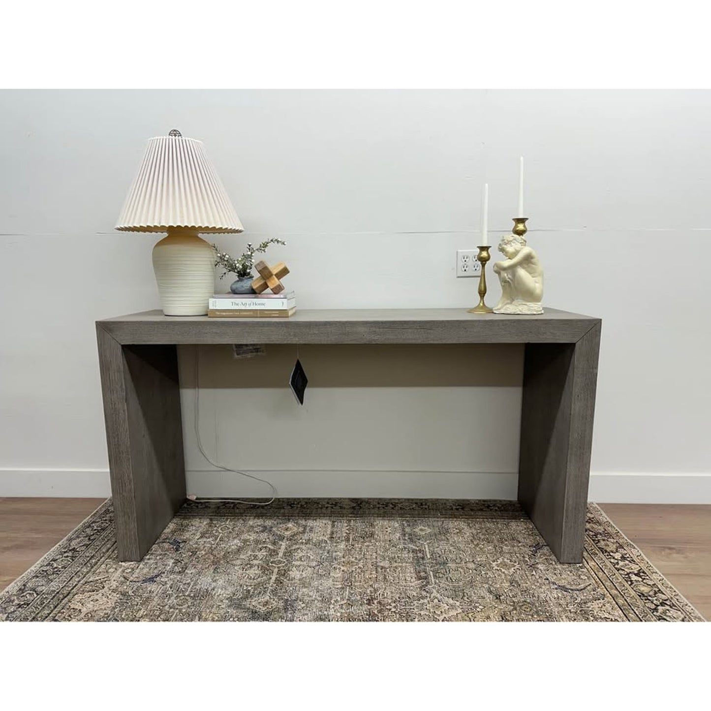 Linville Falls Chimney View Console Table Hooker Furniture Smoked Gray Tone Wood Finish