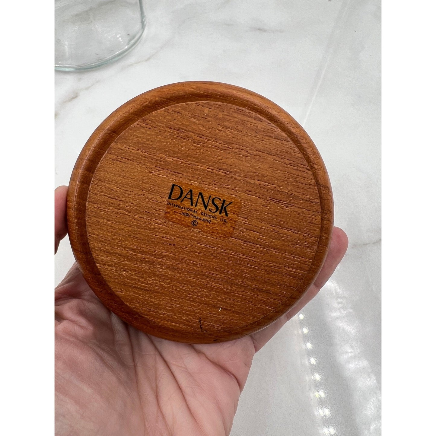 Dansk International Designs Glass Canister Octagonal Jar with Teak Wood Lid