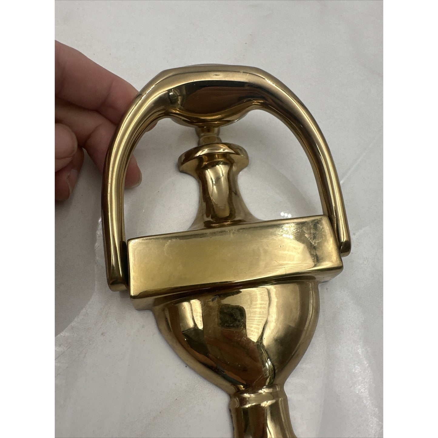 Vintage Brasscrafters Brass Door Knocker Urn Finial Style Portugal 7.5"