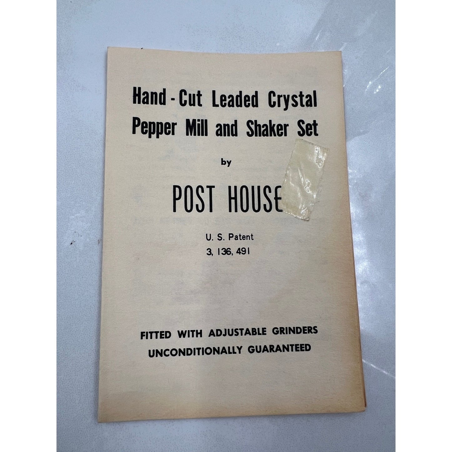 VTG Post House Hand Cut Leaded Crystal Pepper Mill and Shaker Set Grinders