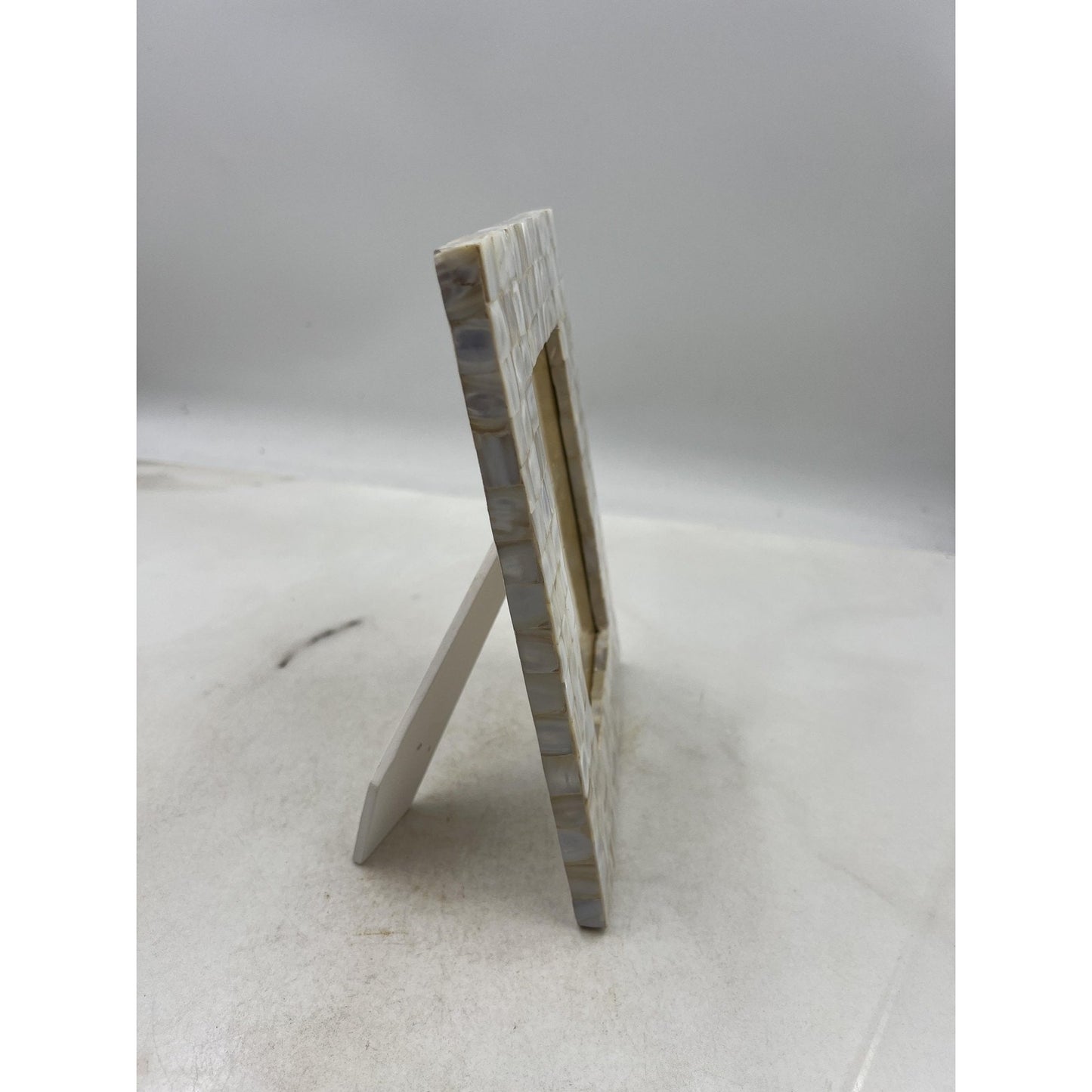 Two's Company Squares Mother of Pearl 4x6 Photo Frame Tabletop Decor