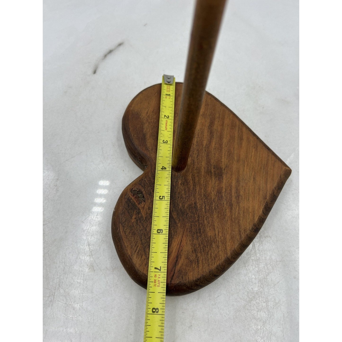 Handmade Wooden Heart Jewelry Display Stand Holder Rustic Decor 12 Inch Tall