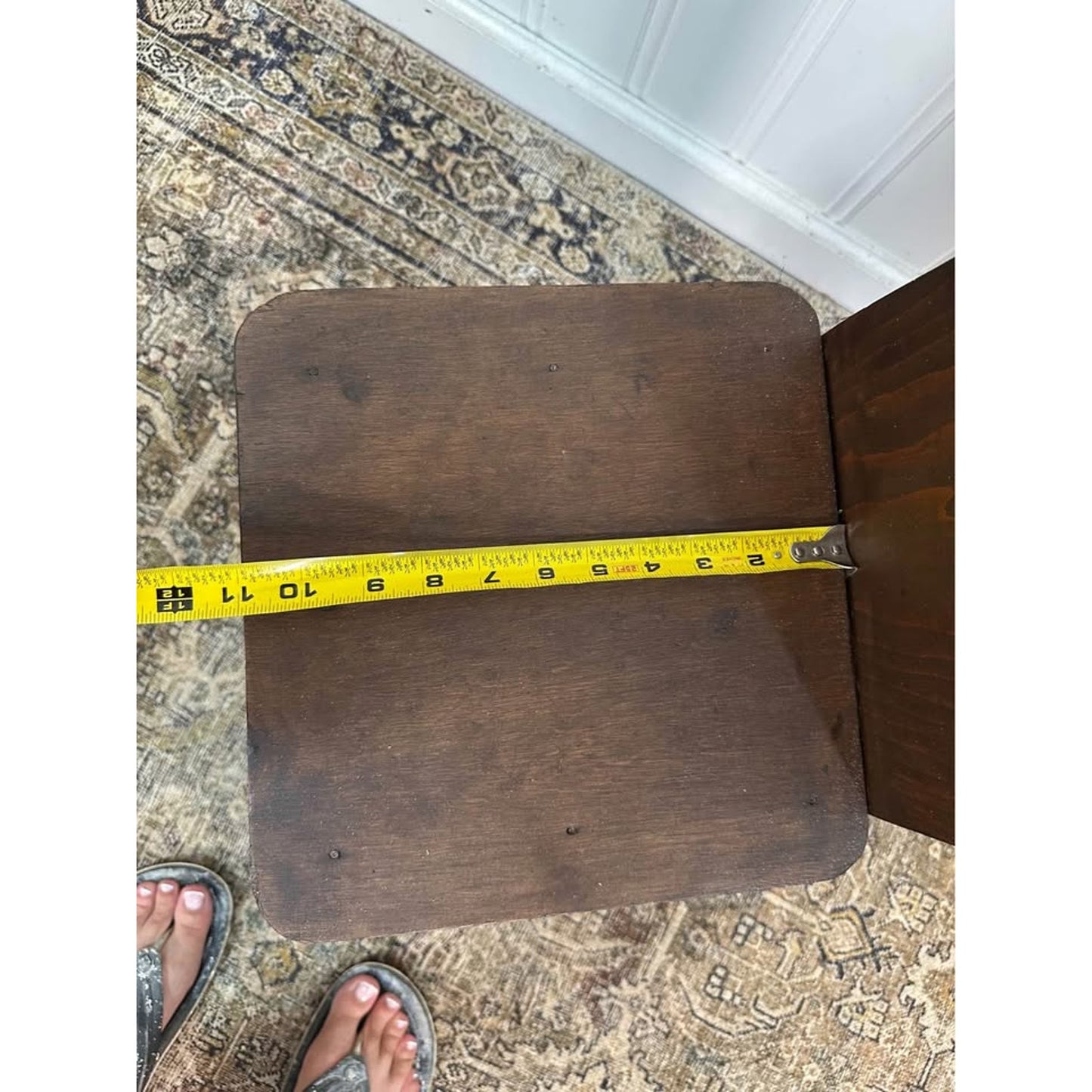 VTG  Wood Stool Bench Chair Time Out Child’s Chair Tall Back Primitive Rustic Cottage