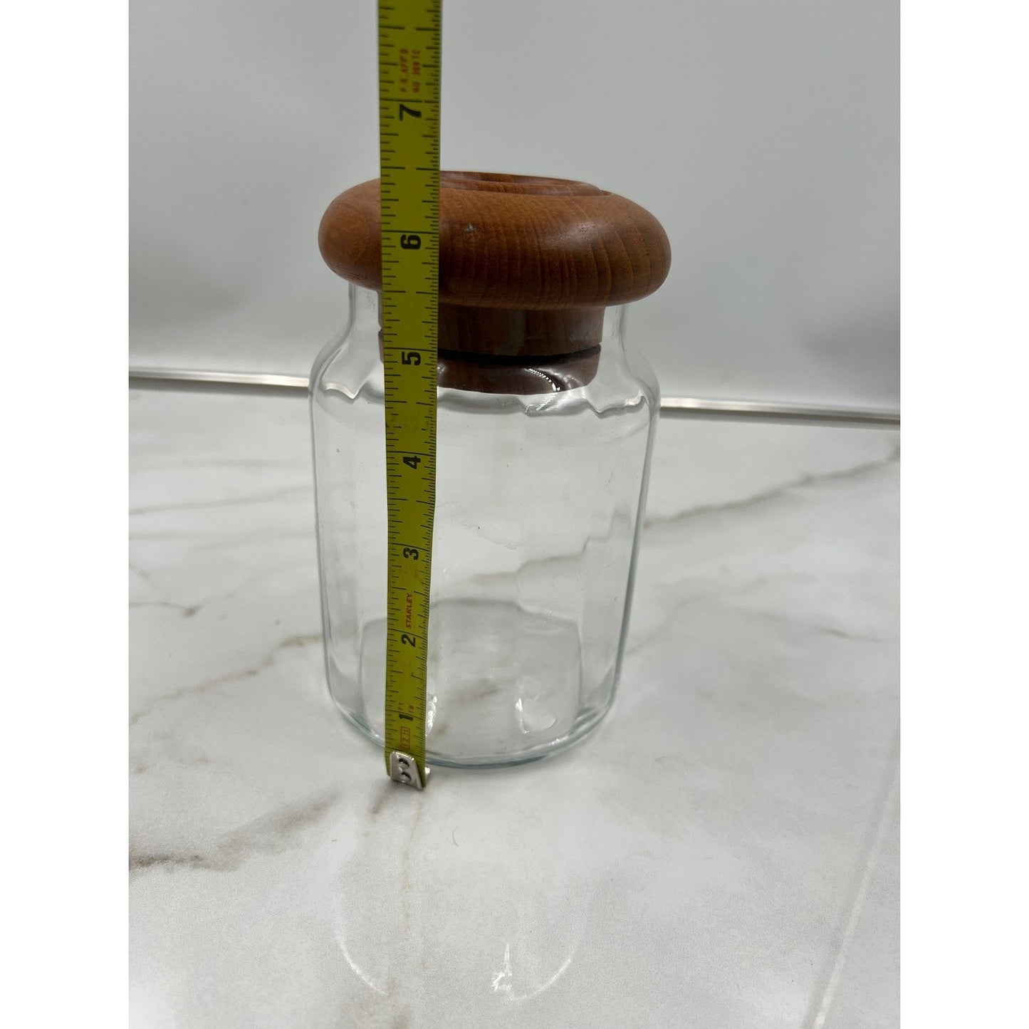 Dansk International Designs Glass Canister Octagonal Jar with Teak Wood Lid