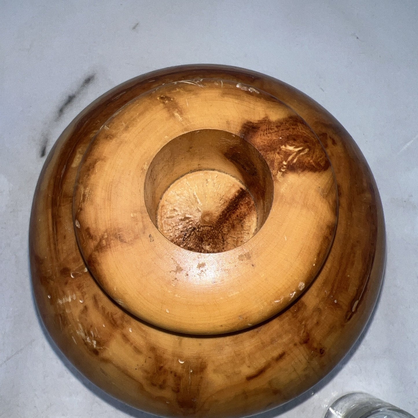 VTG Burl Wood Oil Lamp Diffuser Hand Turned Wooden Vase Signed Dan Morris