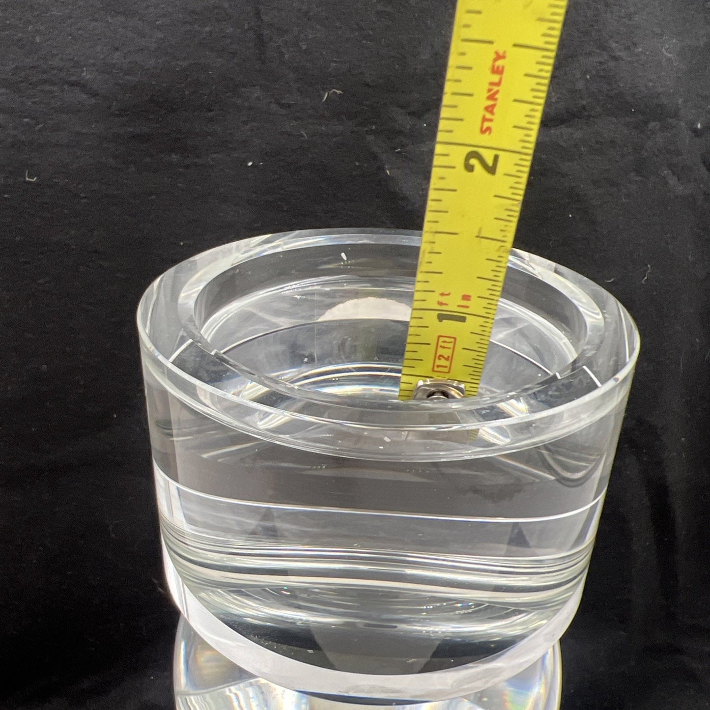 Vintage Crystal Candle Holder 9.5" Clear Ball Pillar Candle Modern