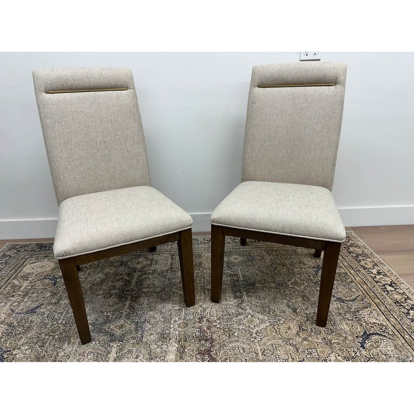 Steve Silver Side Chairs Kitchen Dining Garland Brown Oatmeal Upholstered Side Chair Set of 2