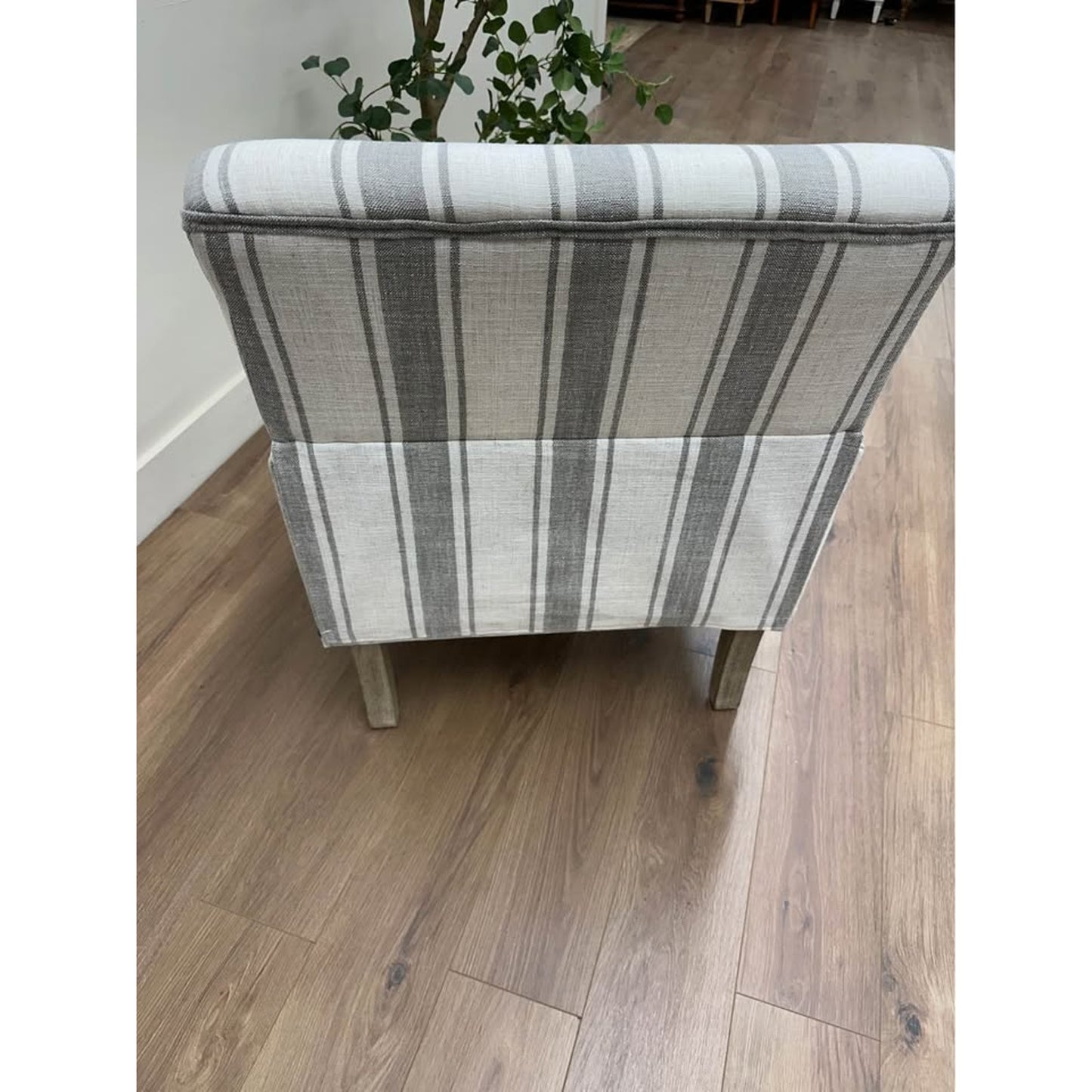 Battista Armchair-GREY Striped Nail Head Trim Farmhouse New Karat Home