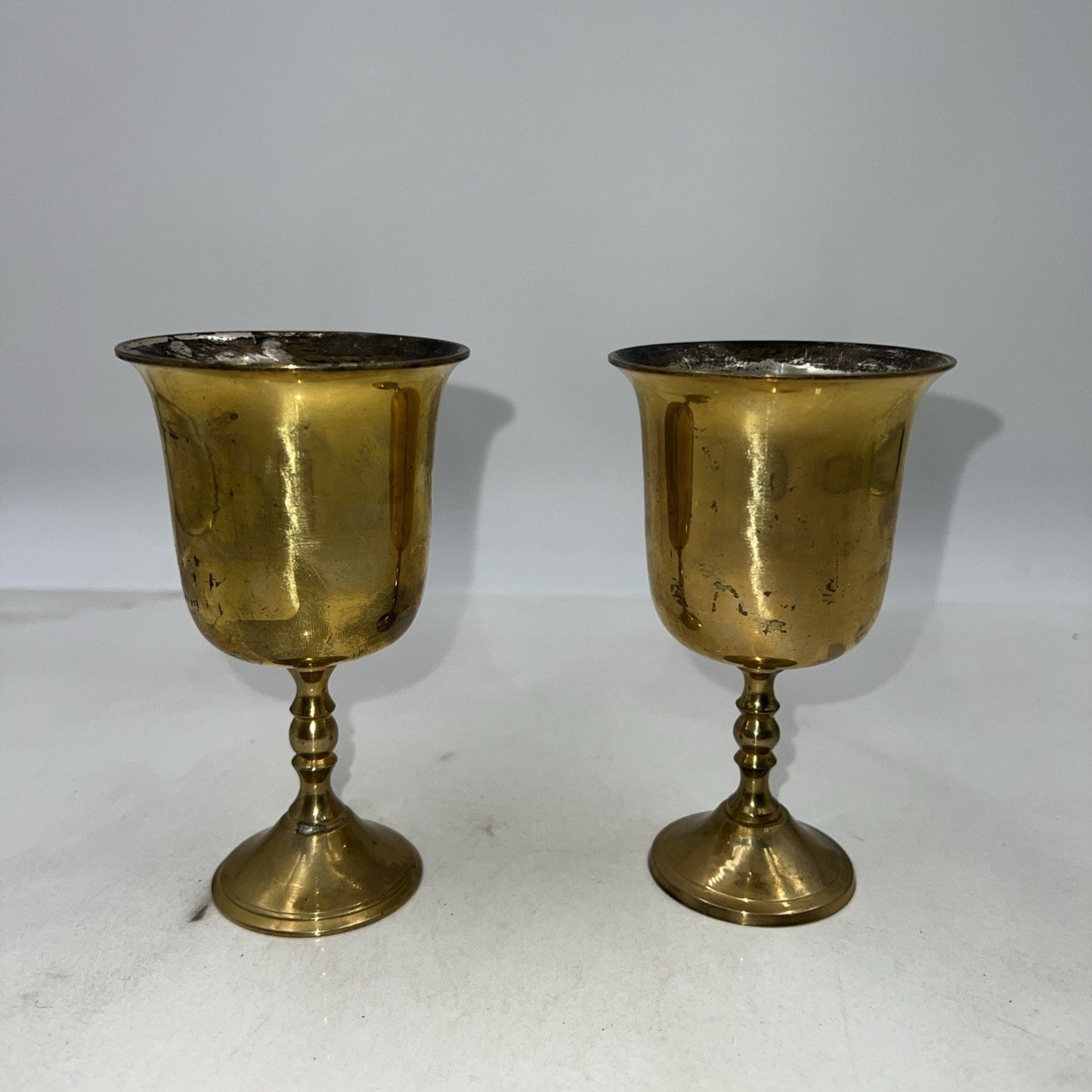 VT Brass Goblets Chalice Made in India Set of 2 5" Tall