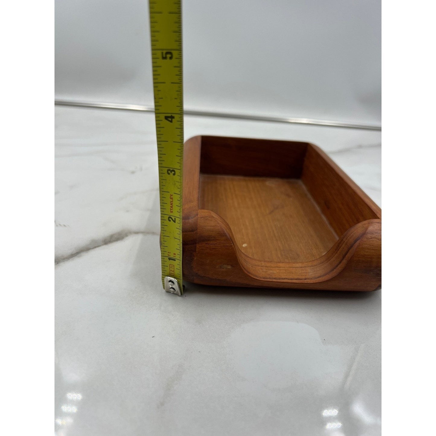 Kalmar Designs Tray Teak Wood Desk Memo Holder Vintage MCM Made in Thailand