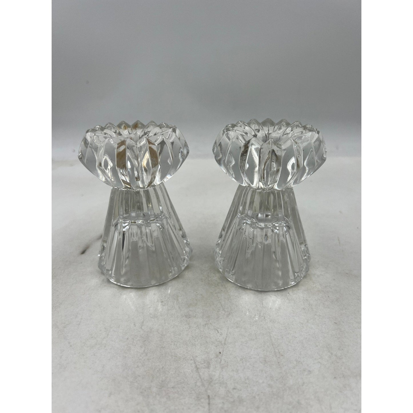Mikasa Diamond Fire Crystal Candle Holders WY247 339 Pair Elegant