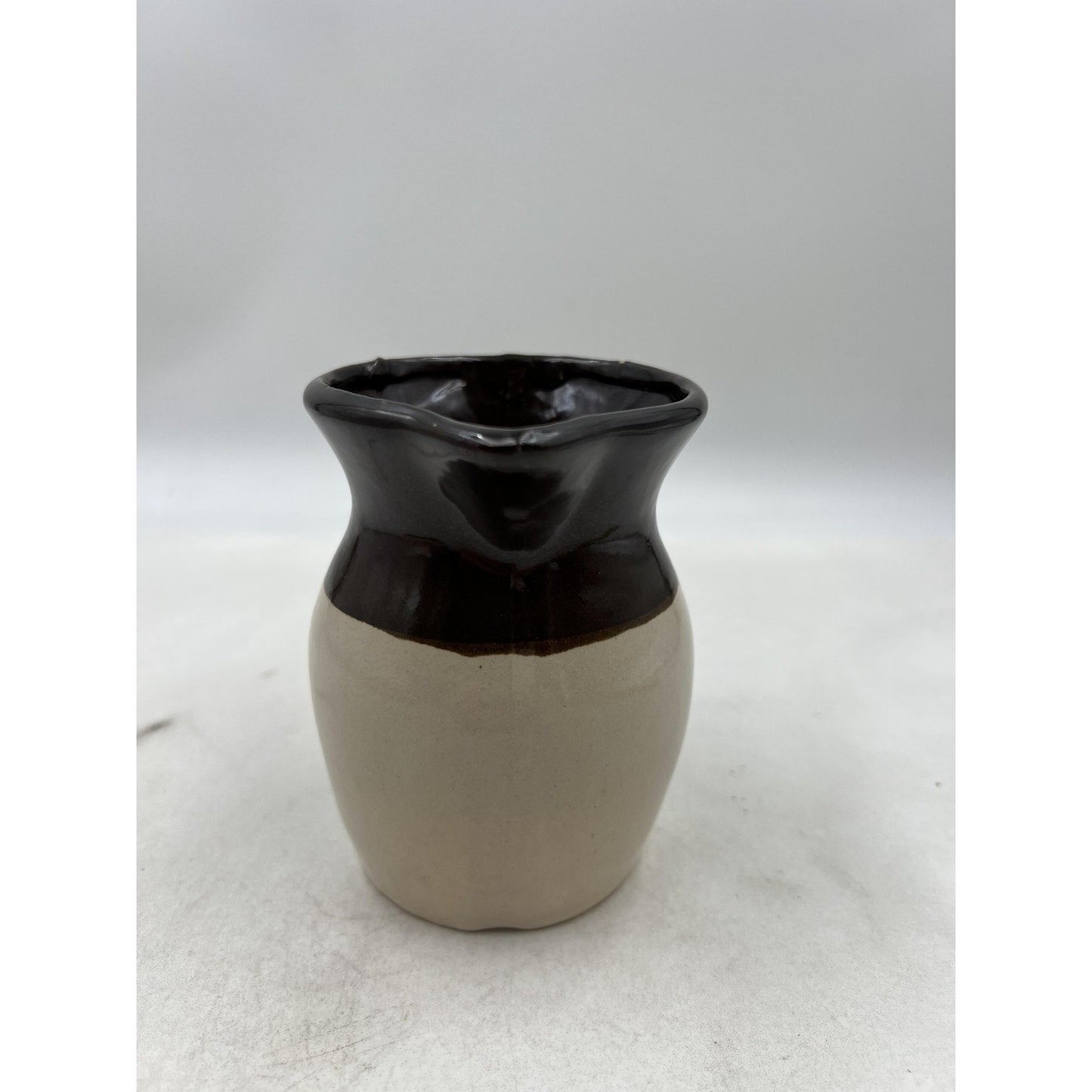 Vintage Stoneware Pottery Creamer Pitcher 4.75" Hand Thrown Rustic Glaze