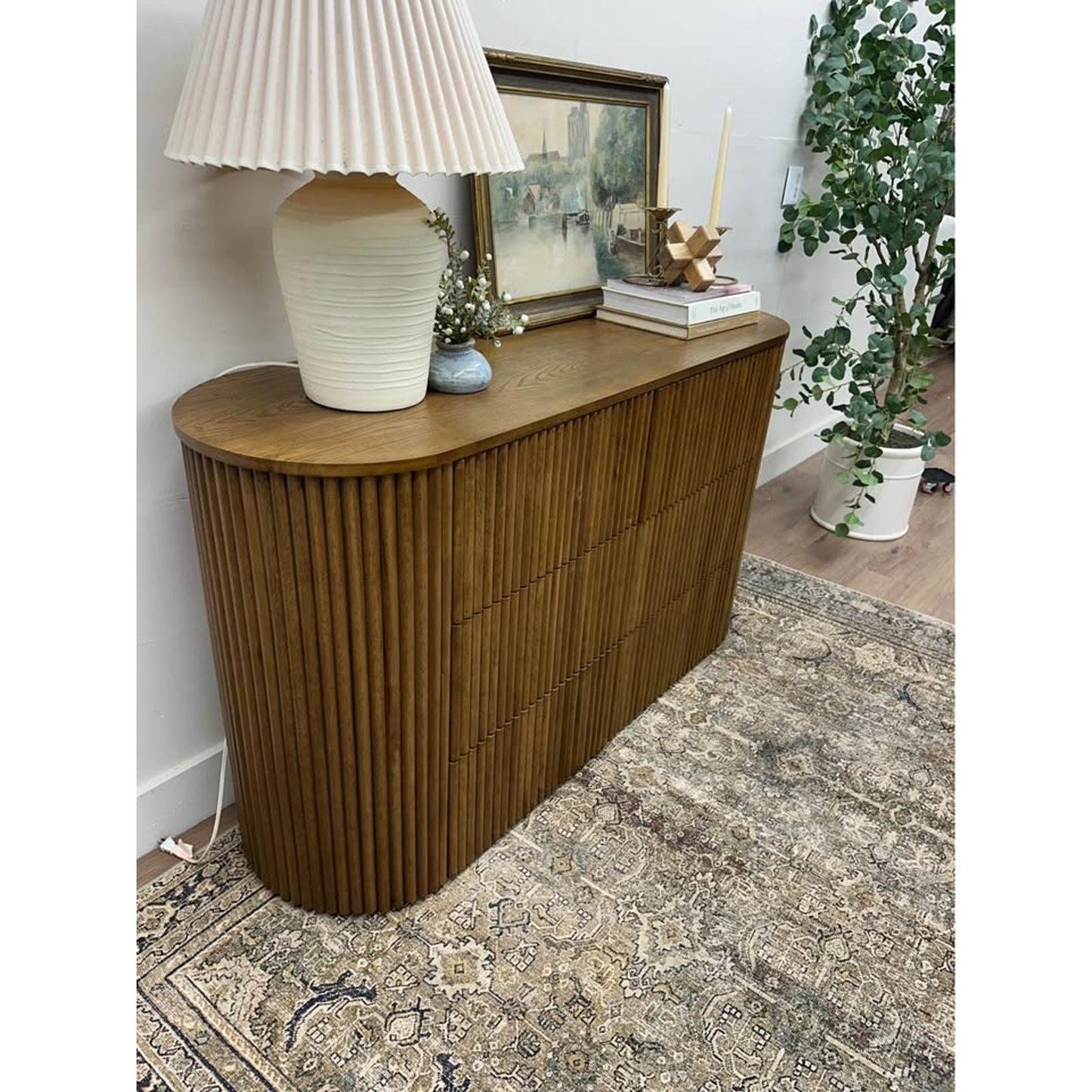 Ellison Fluted Solid Wood Dresser By Latitude Run Brown Curved
