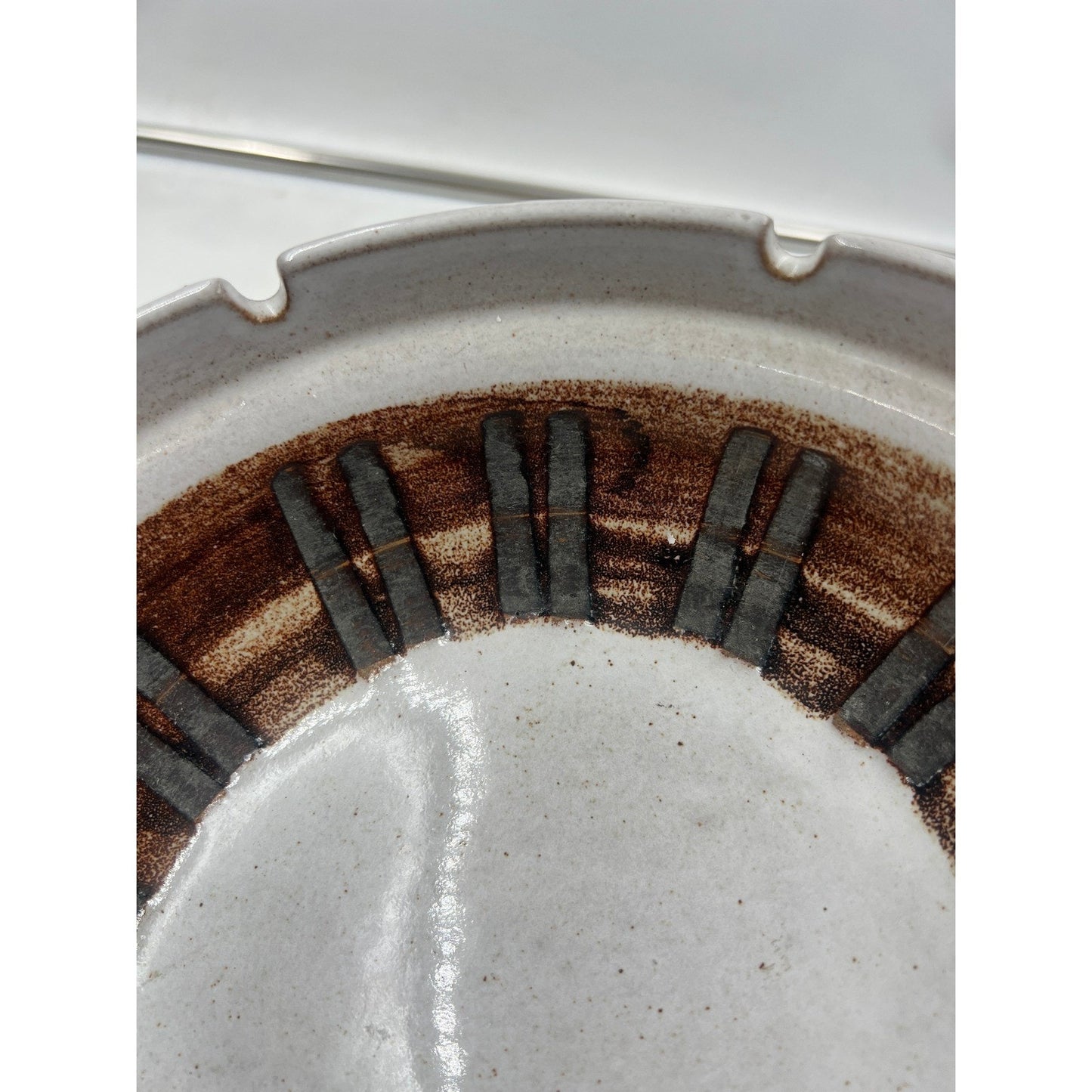 Marshall Studios Vintage MCM Ceramic Ashtray Brown Geometric M301-23-D38