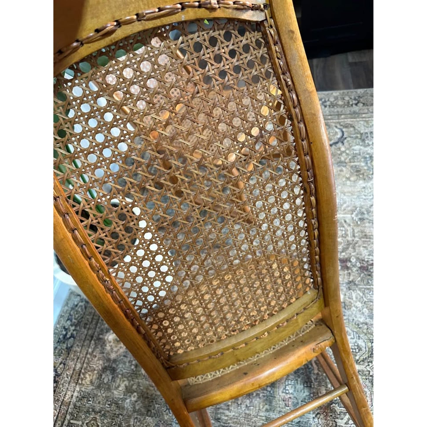VTG Victorian Style Walnut With Cane Seat and Back Rocker Chairs Set of 2