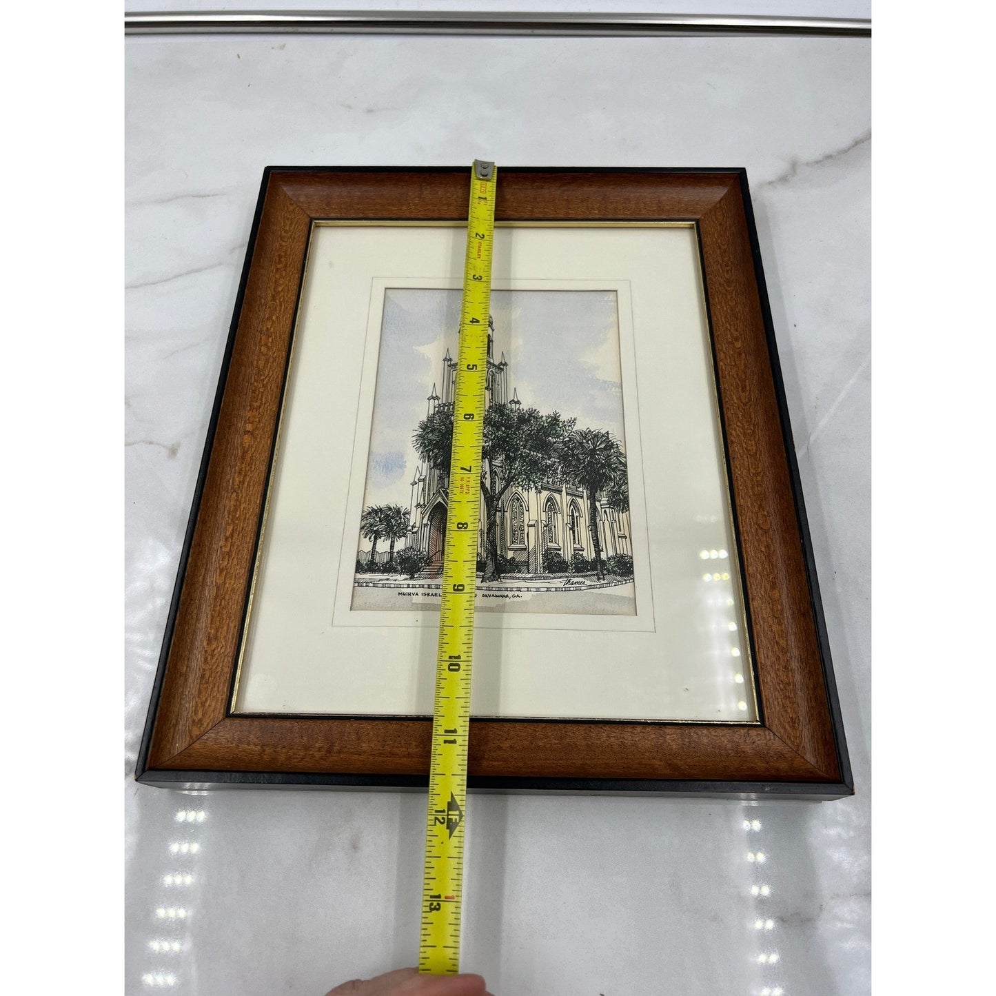 Framed Print Michve Israel Synagogue Savannah Georgia Church Art Thomas Signed