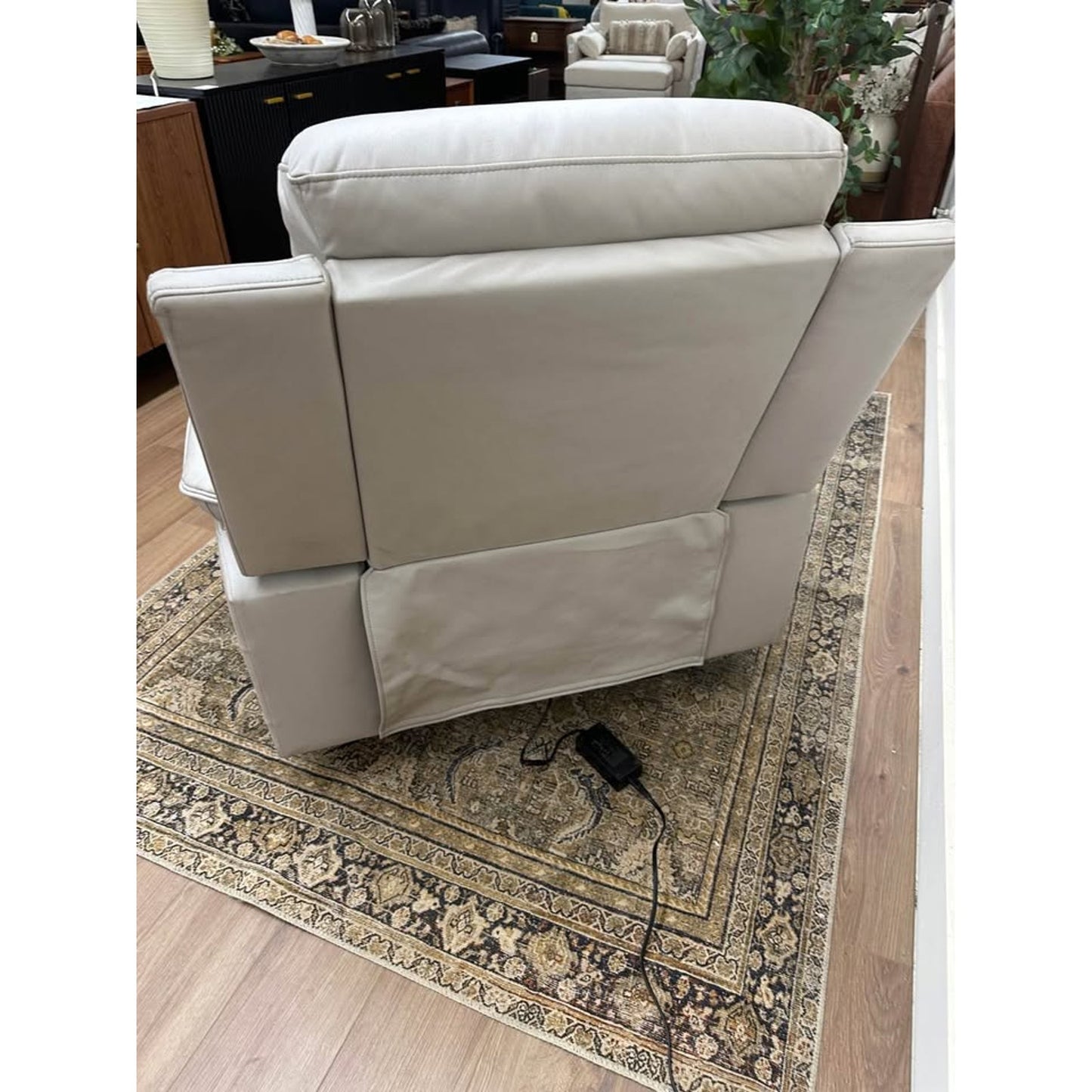 Alteo 39.4" Wide Modern Super Soft Premium Vegan Leather Power Recliner Gray Chair With USB
