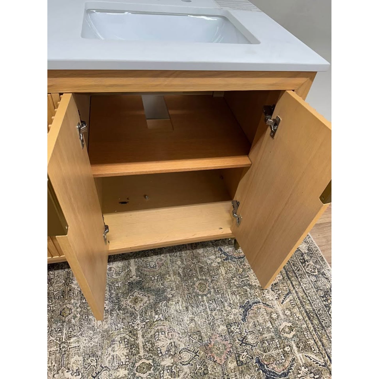 Turlington 60 In. Oak Bath Vanity Set White Quartz Vanity Top White Undermount Basin Ancerre