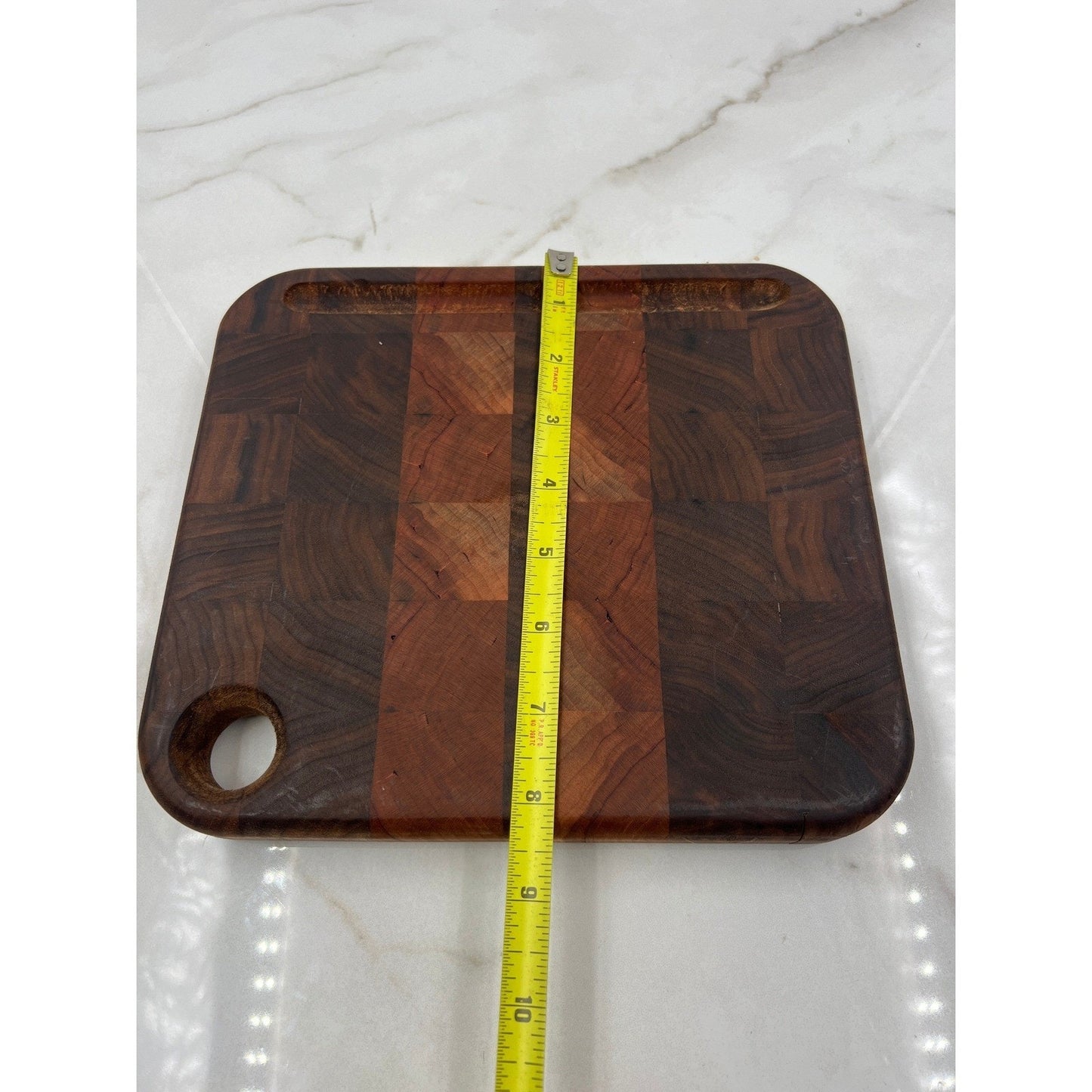 Heartwood Woodworks Cutting Board End Grain Walnut Cherry Butcher Block 9.5in