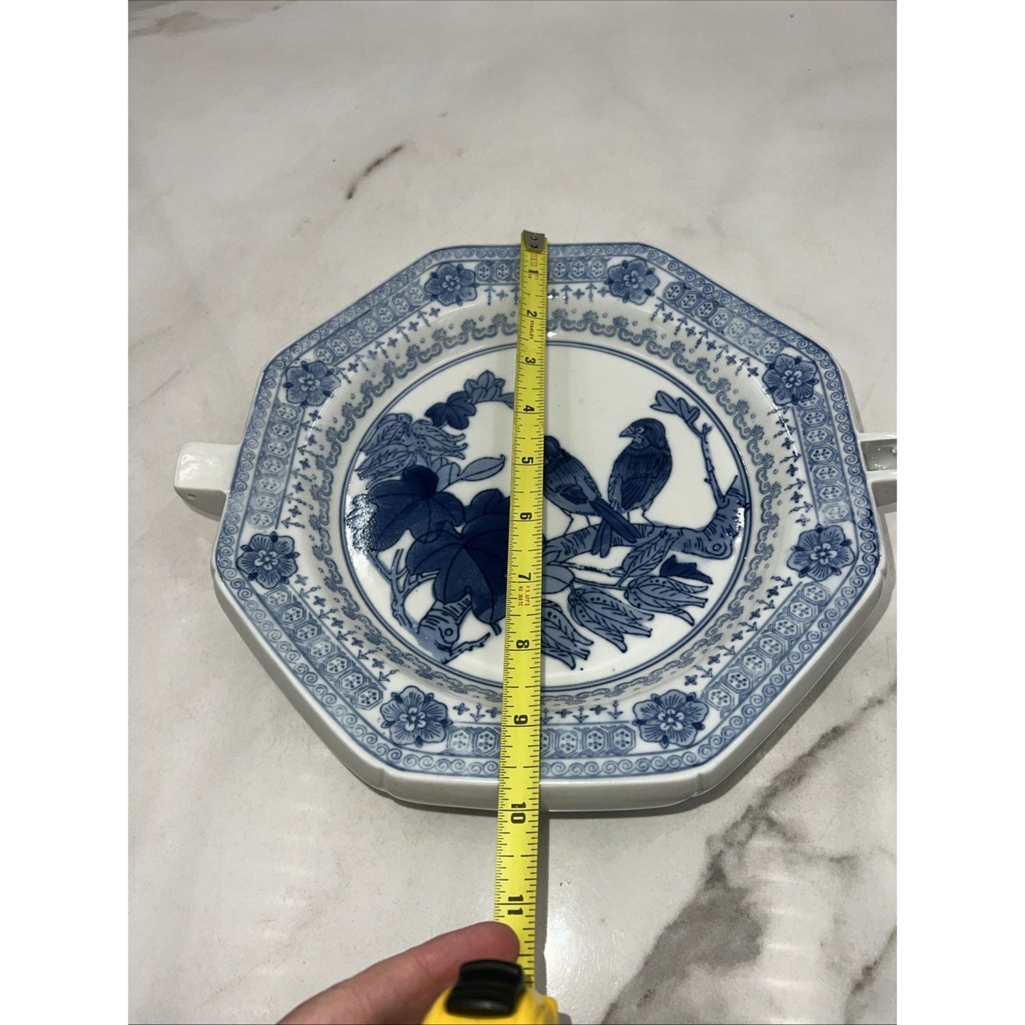 Vintage Chinese Blue & White Porcelain Warming Dish Plate Warmer Chinoissere