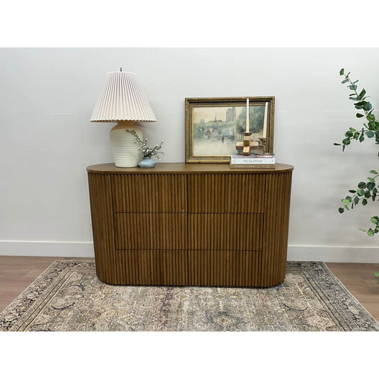 Ellison Fluted Solid Wood Dresser By Latitude Run Brown Curved