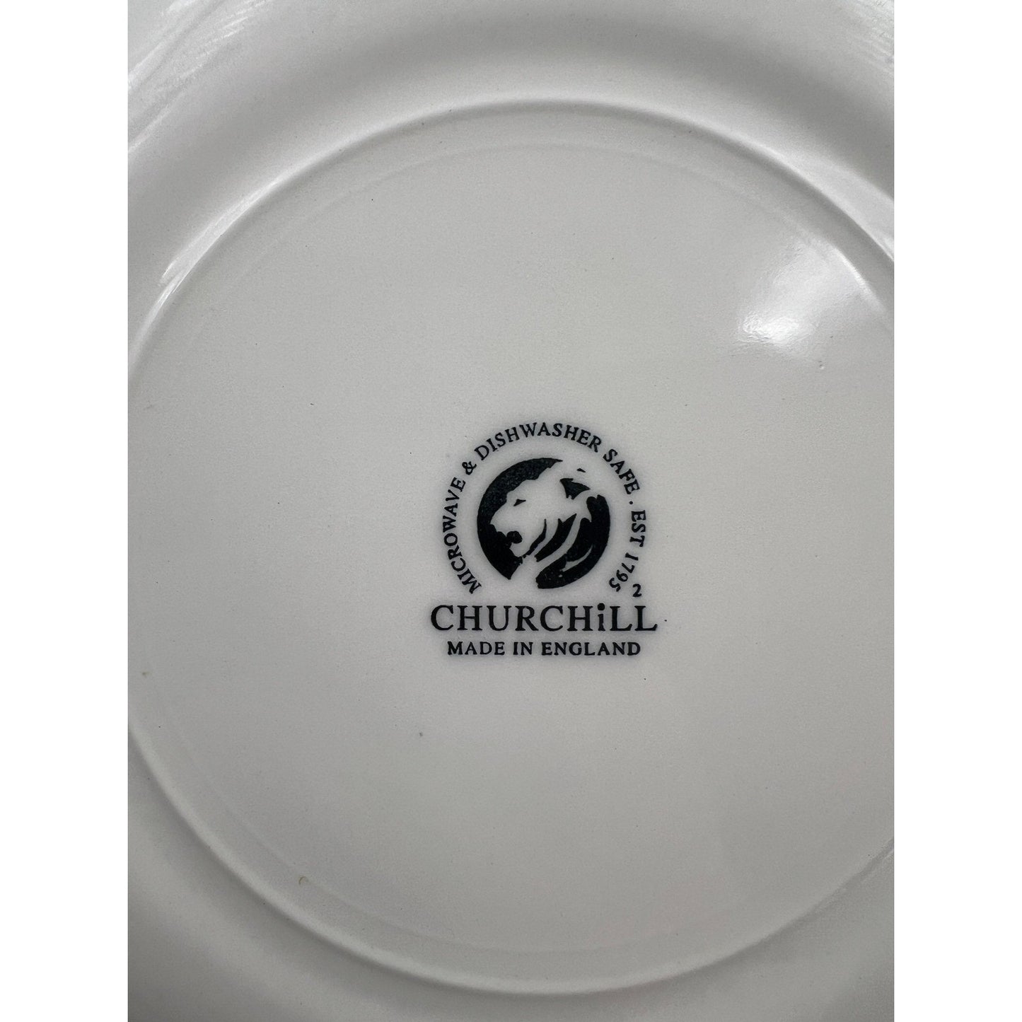 VTG Churchill Blue Willow Pattern Salad Plates England Chinoiserie 8" Set of 2