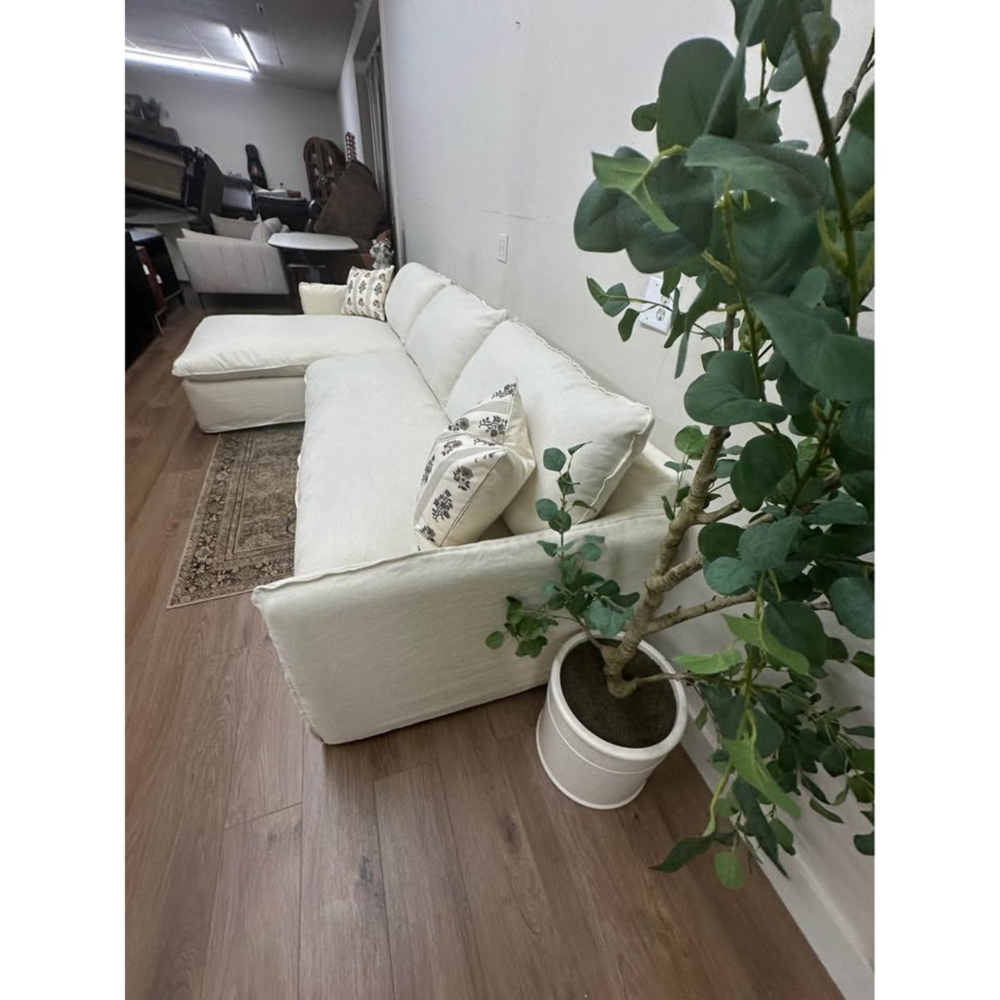 Bellatrix Upholstered L-Shaped Sectional Couch By Birch Lane Off White Performance Fabric