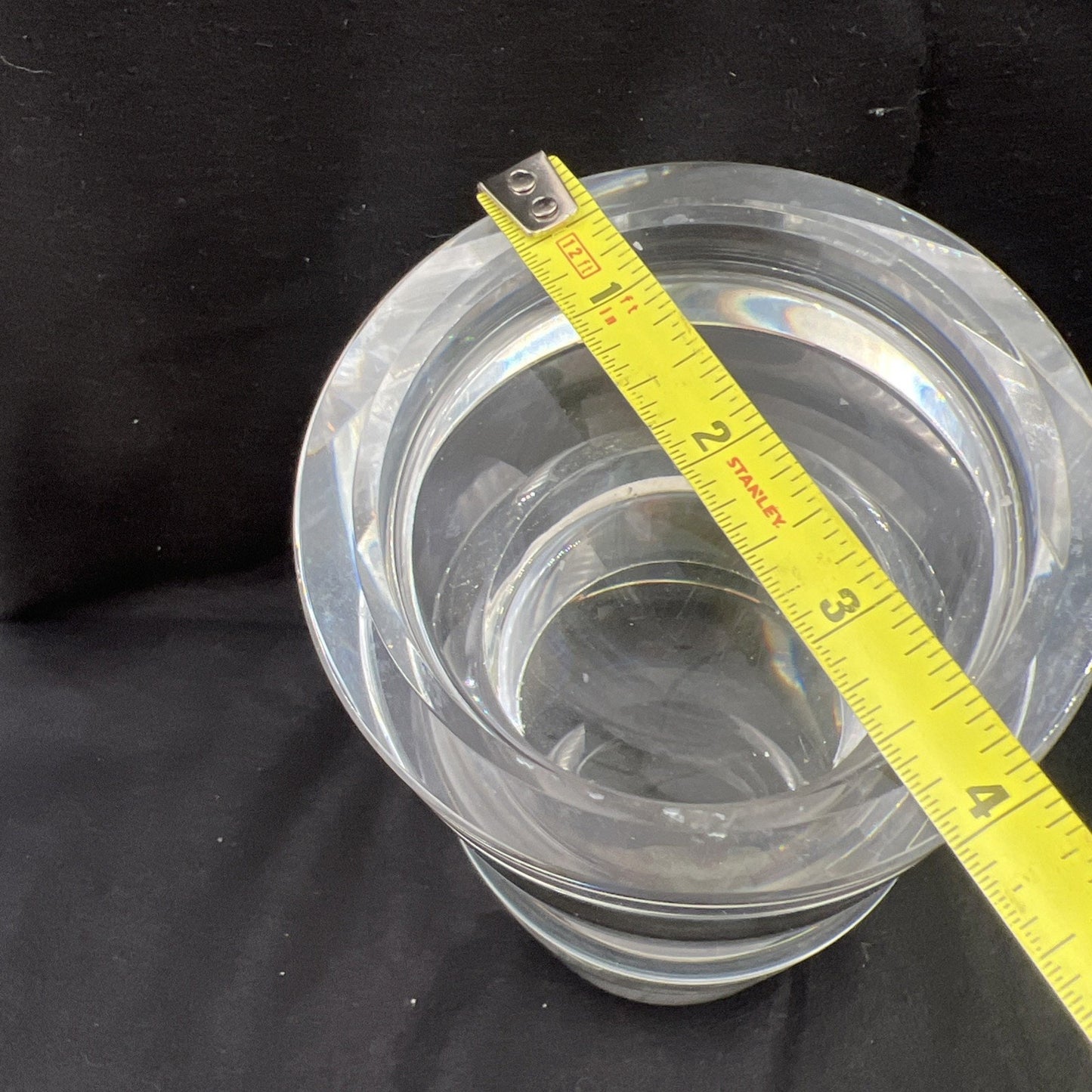 Vintage Crystal Candle Holder 9.5" Clear Ball Pillar Candle Modern
