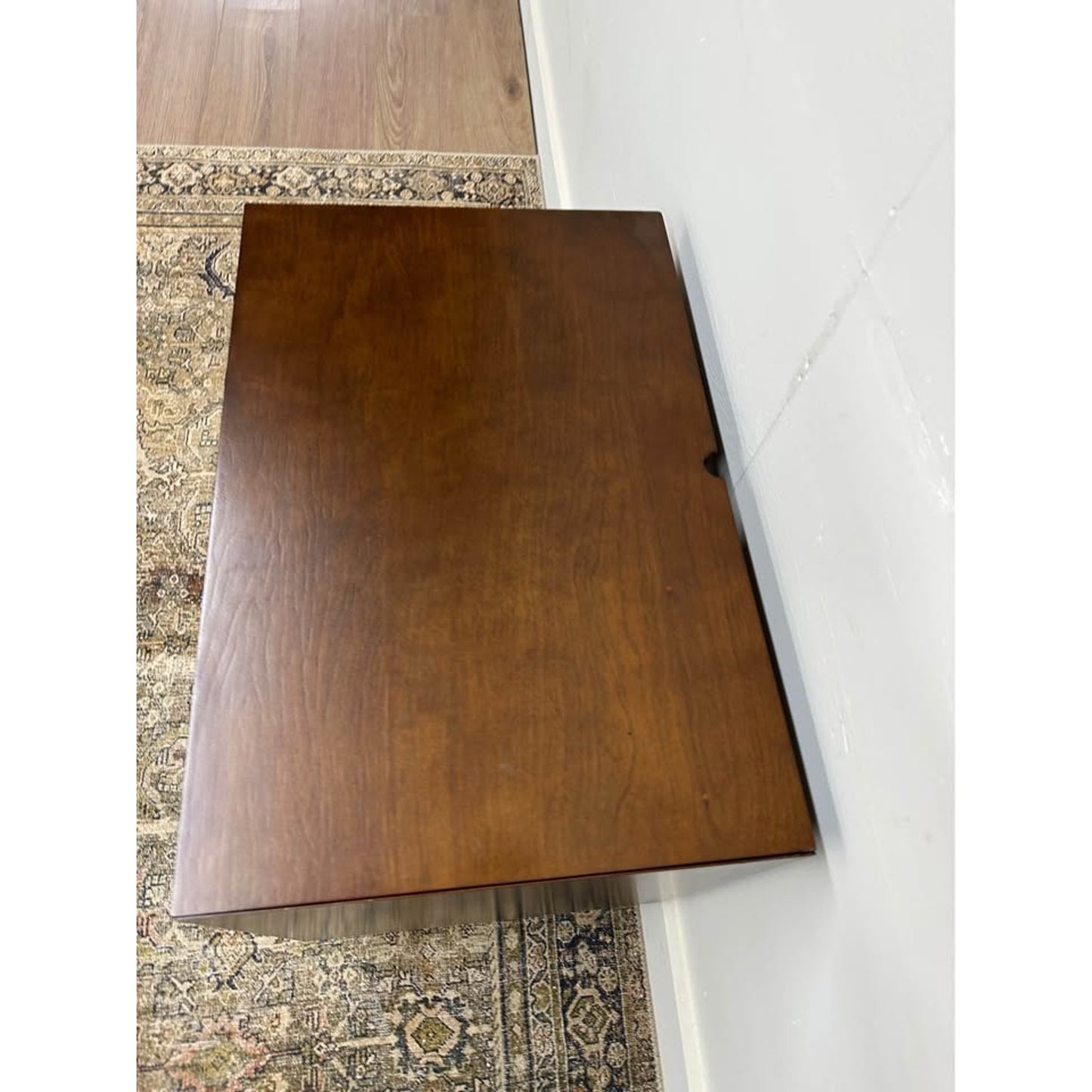 Valentin 2 - Drawer Nightstand Built-In Outlets Dark Wood MCM Style