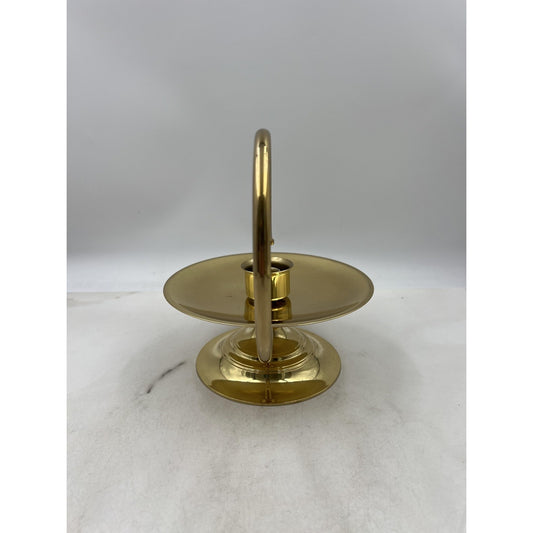 Vintage Baldwin Brass Chamberstick Candle Holder Forged in America Swirl Handle