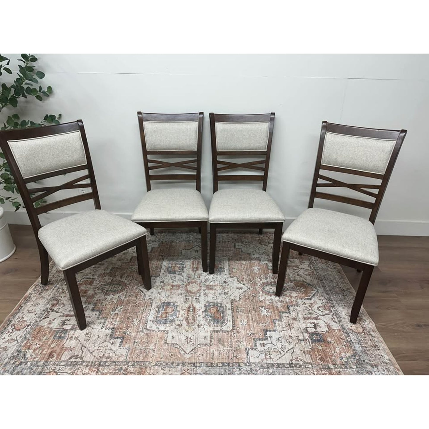 Miriam Traditional Wood Dining Chair,Set of 4-WALNUT