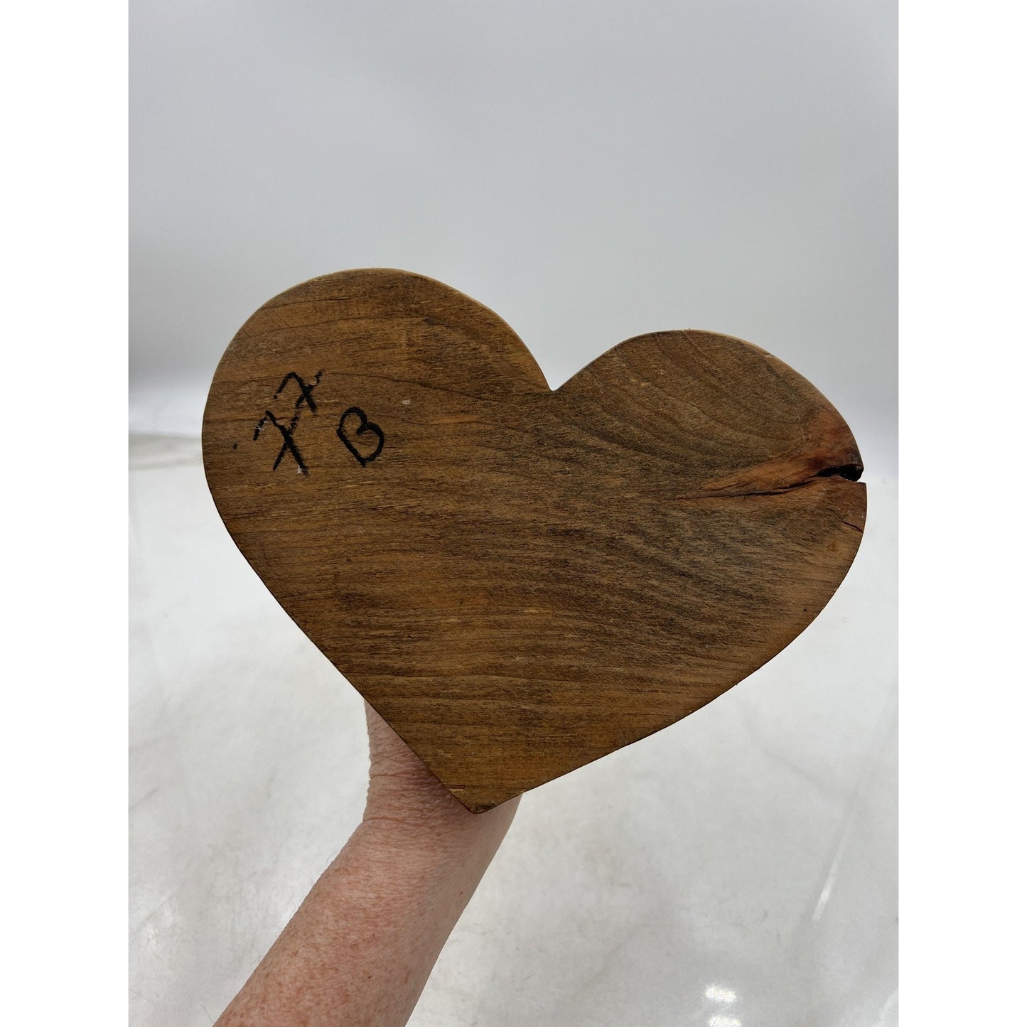 Handmade Wooden Heart Jewelry Display Stand Holder Rustic Decor 12 Inch Tall