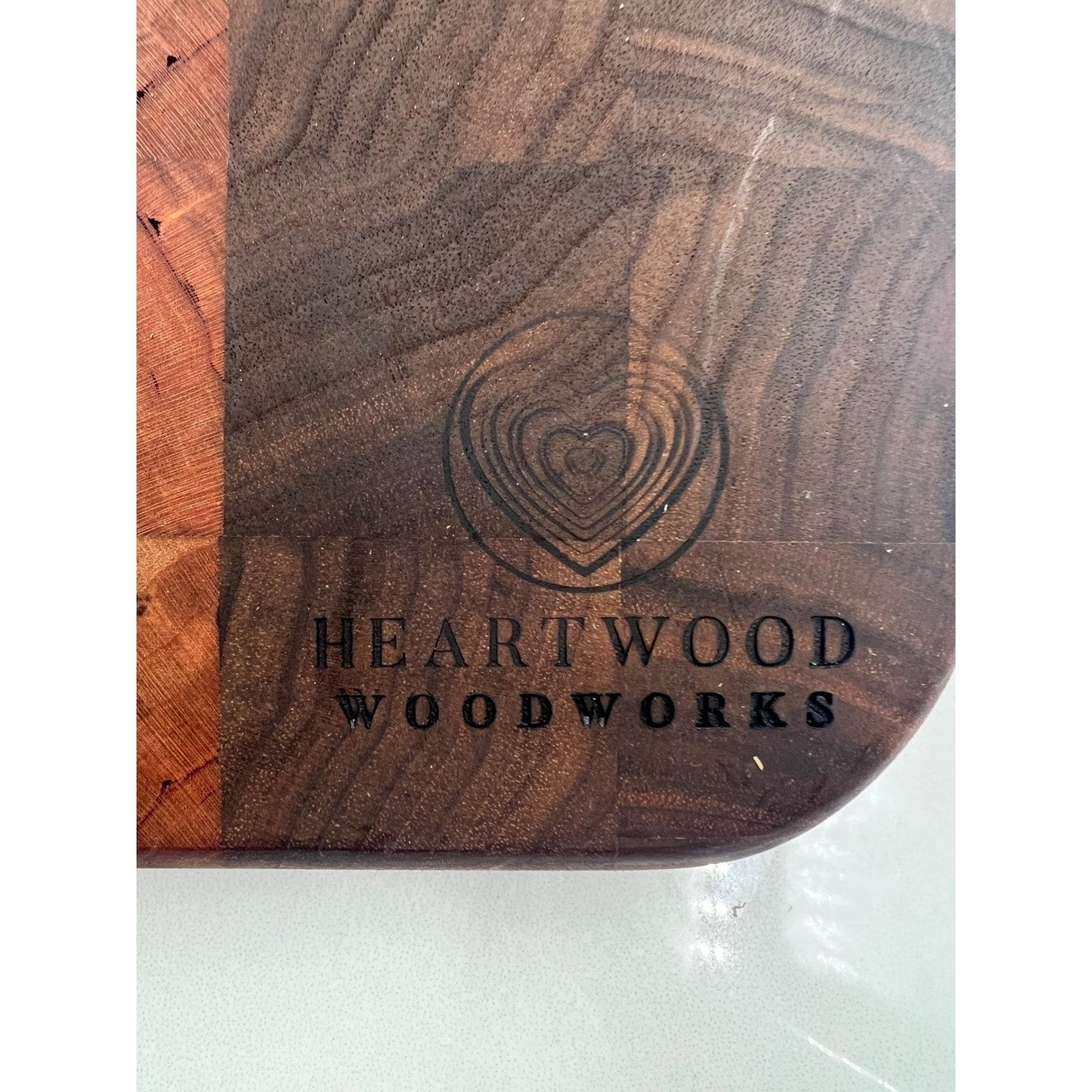 Heartwood Woodworks Cutting Board End Grain Walnut Cherry Butcher Block 9.5in