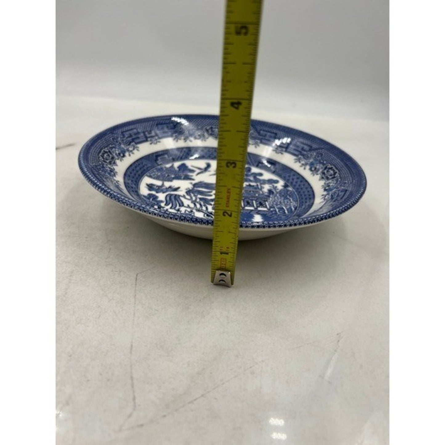 VTG Churchill Blue Willow Pattern Soup Bowl England Chinoiserie 8" Set of 2