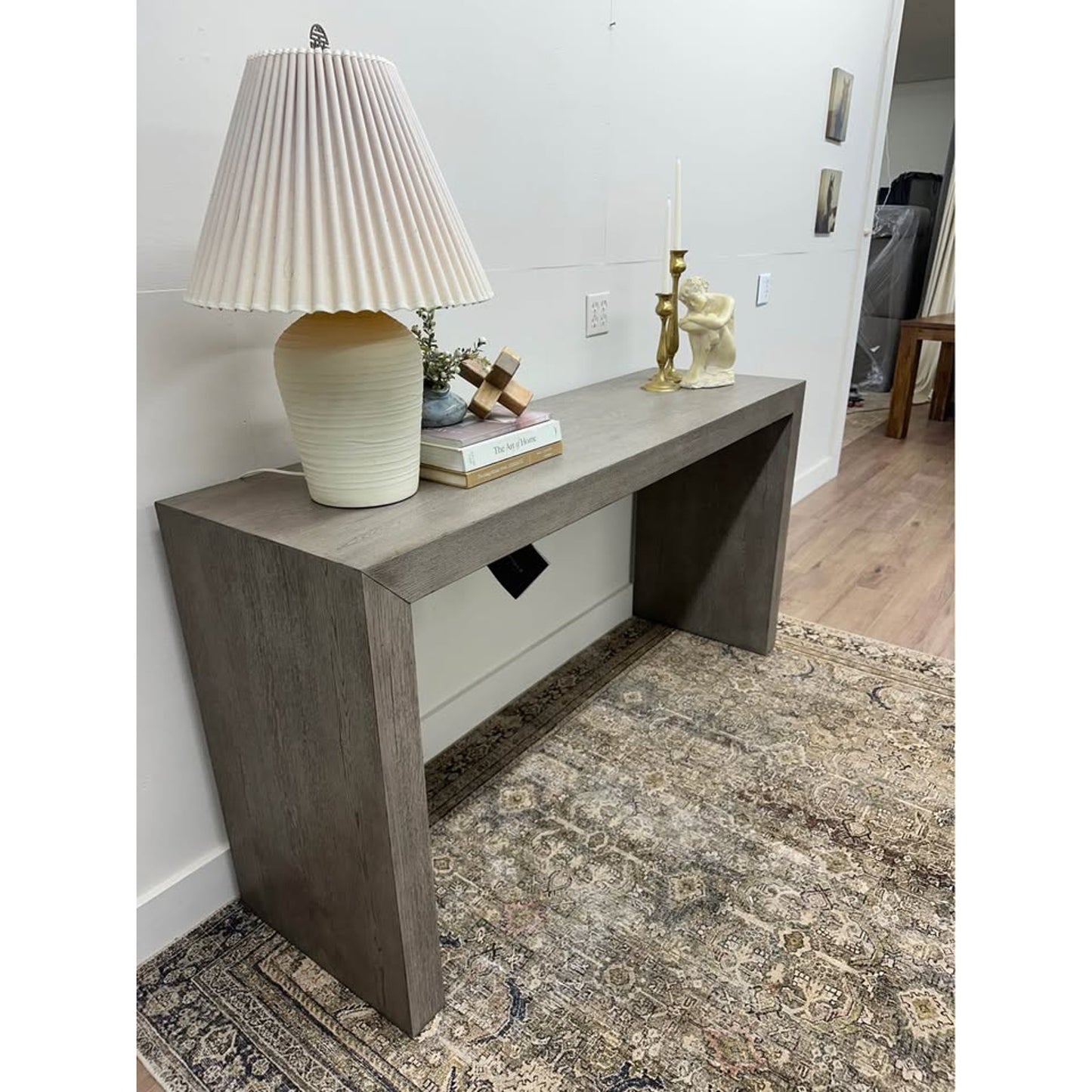 Linville Falls Chimney View Console Table Hooker Furniture Smoked Gray Tone Wood Finish