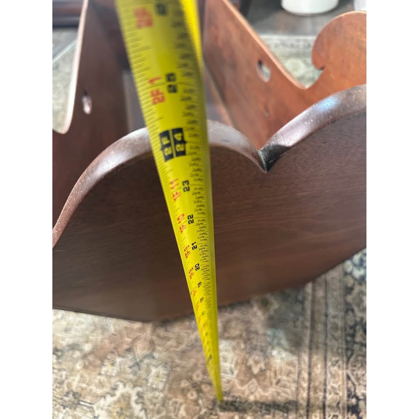Antique Wood Cradle Baby Walnut Rocking Photography Prop