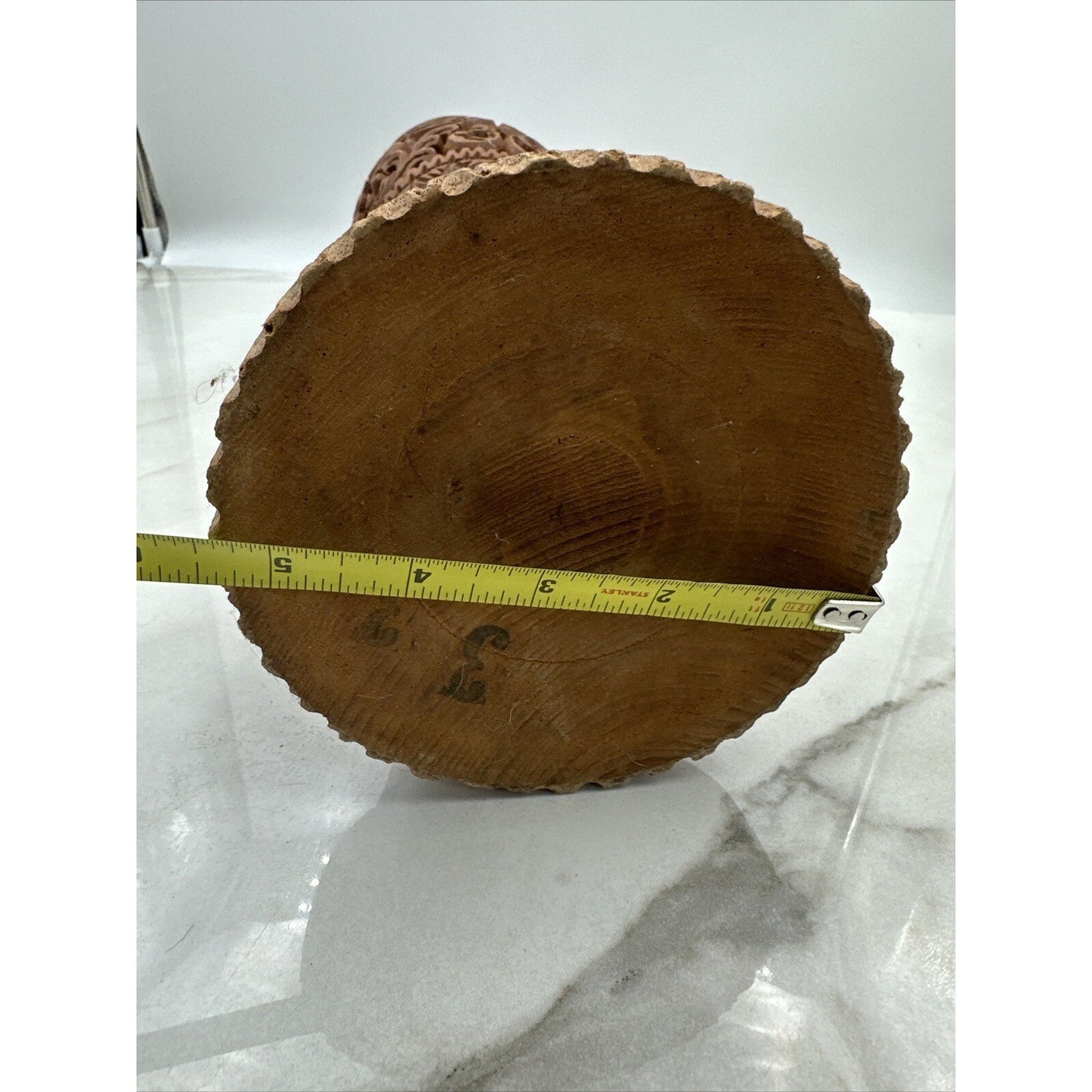 Vintage Wood Pedestal Turned Vase Candle Holder Exotic Rustic 20" Hand Carved