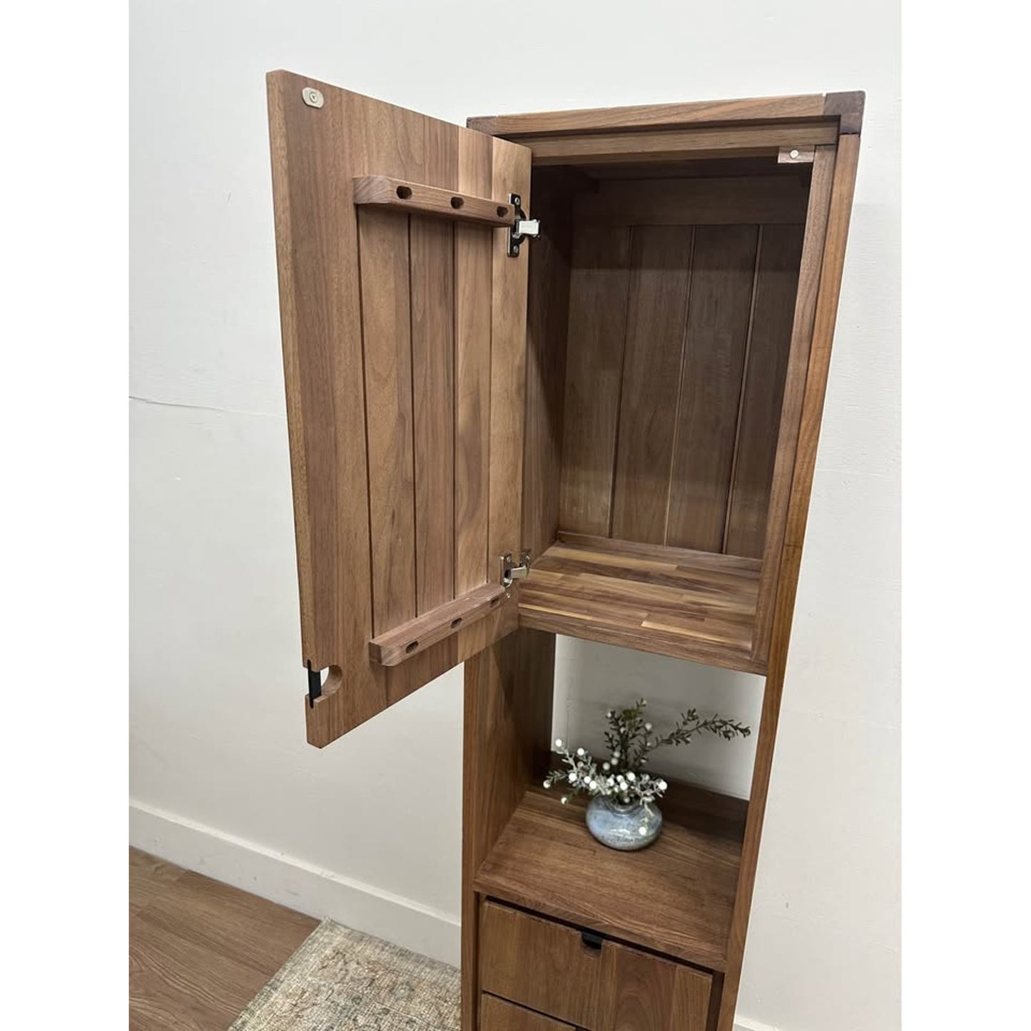 Jonàk Solid Wood Freestanding Linen Walnut Wood Cabinet By Tikamoon