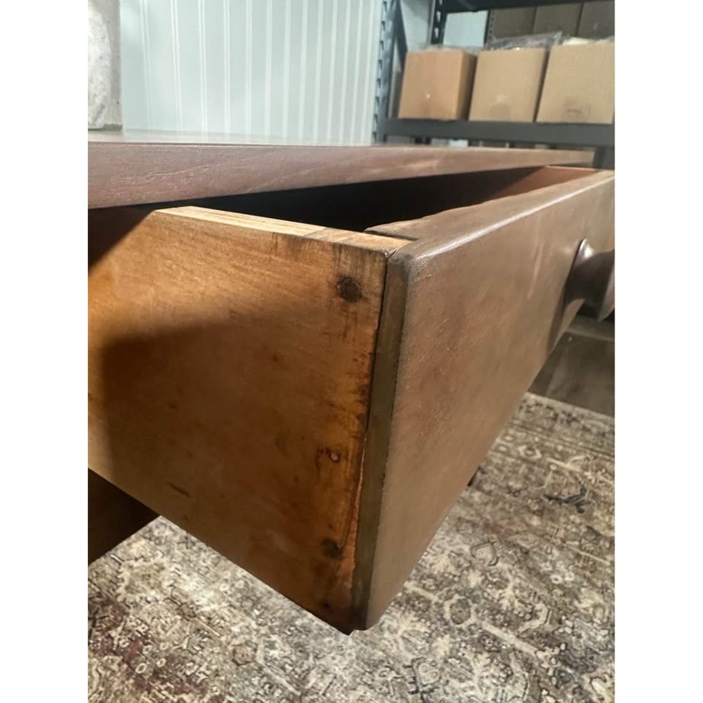 Antique Rustic Country French Farm Table Primitive Mahogany Dining Table